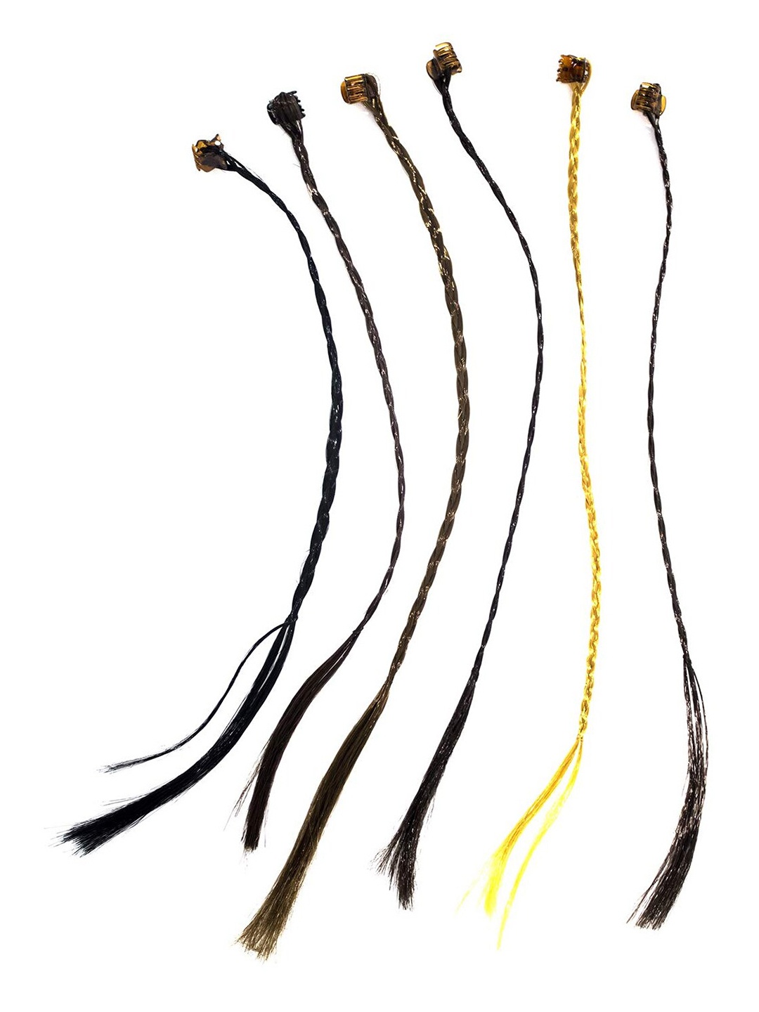 

BAESD Girls Set of 6 Braided Hair Extension Claw Clip, Yellow