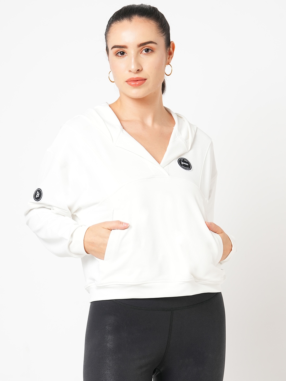 

BODD ACTIVE Hooded Long Sleeves Pullover Sweatshirt, White
