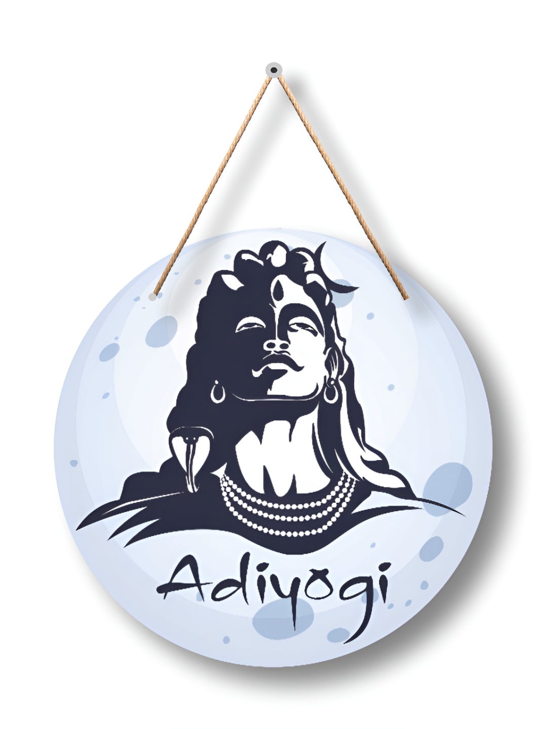 

SAF White & Blue Adiyogi Wooden Wall Hanging