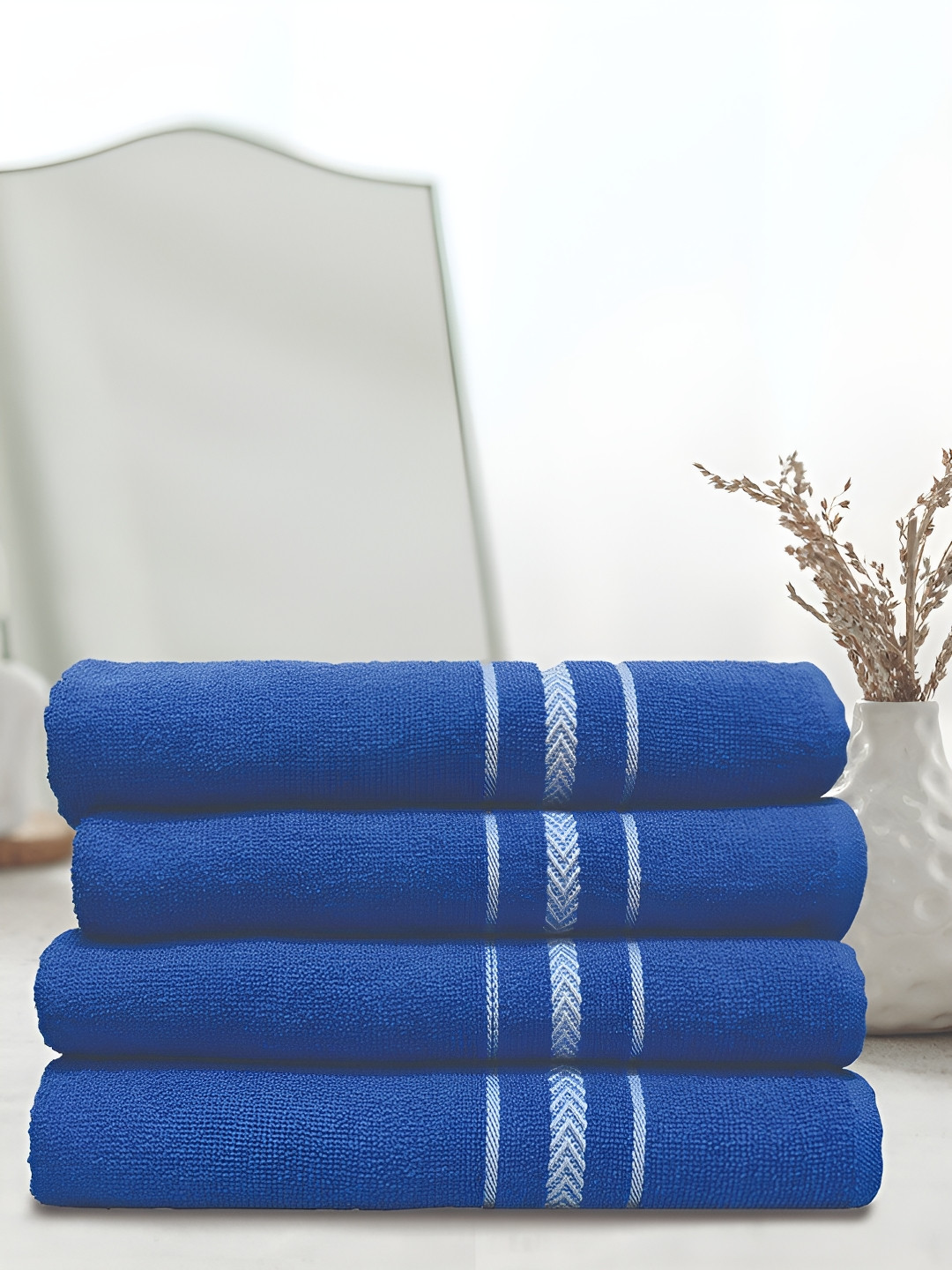 

Athom Living Blue 4 Pieces Cotton 150 GSM Bath Towels