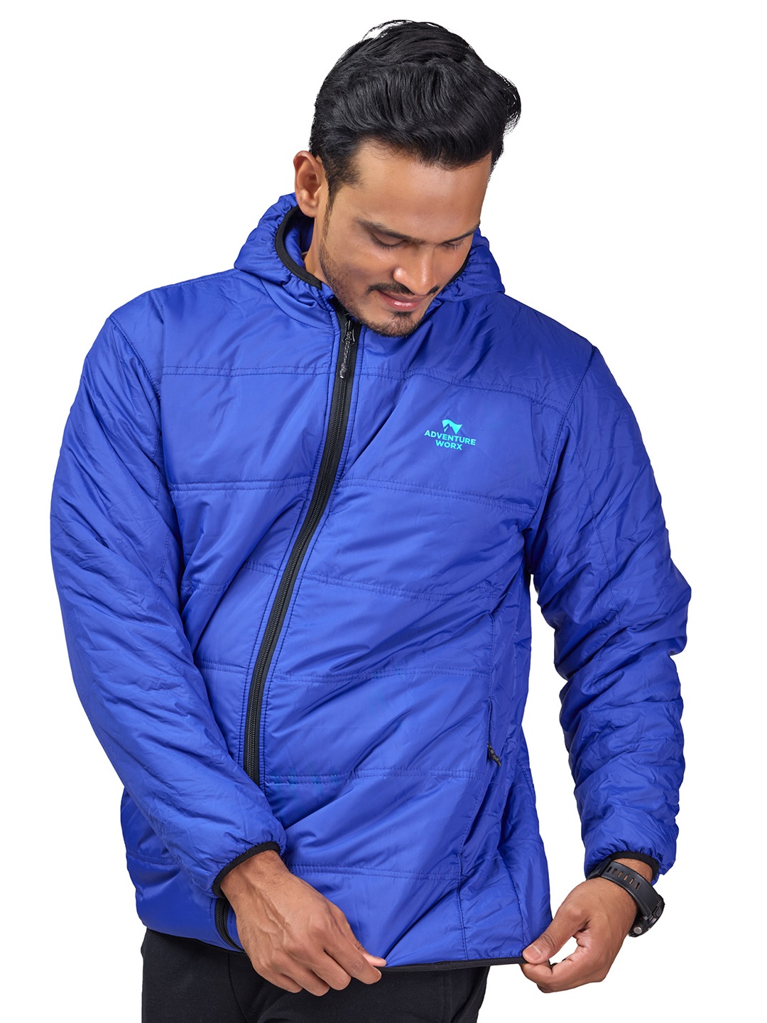 

ADVENTURE WORX Dry Fit Lightweight Hooded Padded Jacket, Blue