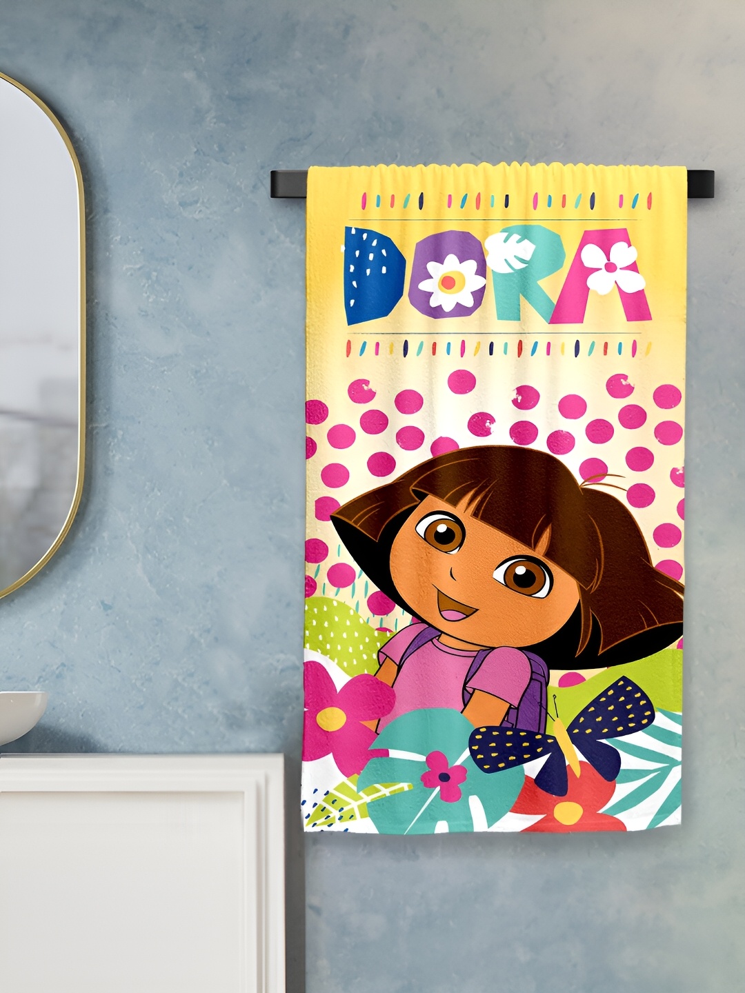 

Sassoon Yellow & Brown Dora Printed Cotton 380 GSM Bath Towel