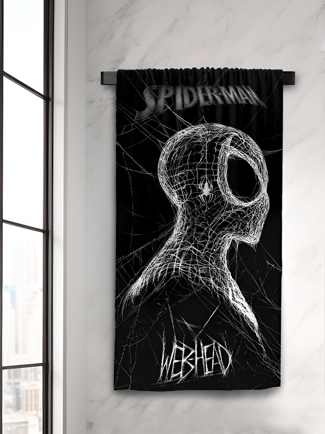 

Sassoon Black & White Spiderman Printed Cotton 380 GSM Bath Towel