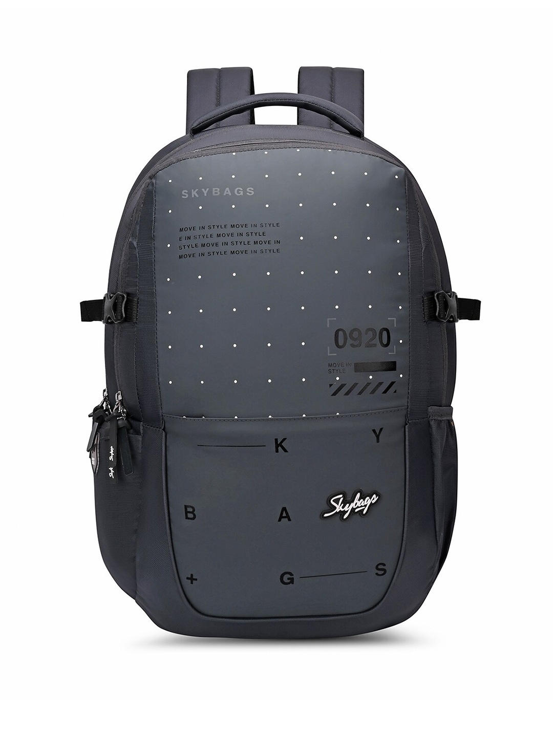 

Skybags Unisex Printed Backpack -Up to 16 inch, Grey