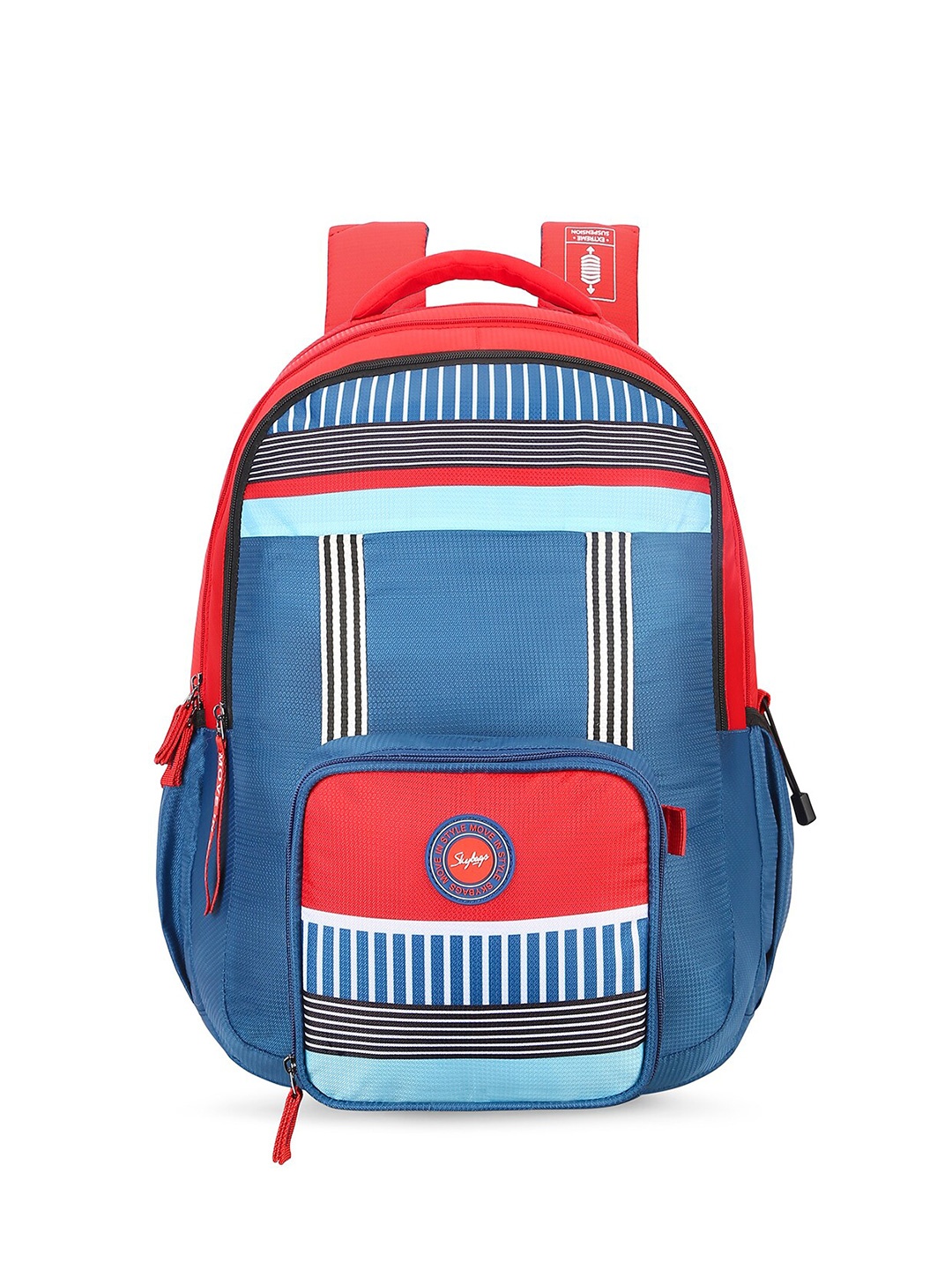 

Skybags Kids Striped Padded Backpack, Red