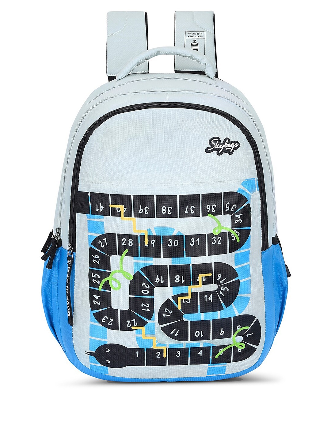 

Skybags Kids Geometric Printed Ergonomic Backpack, Blue