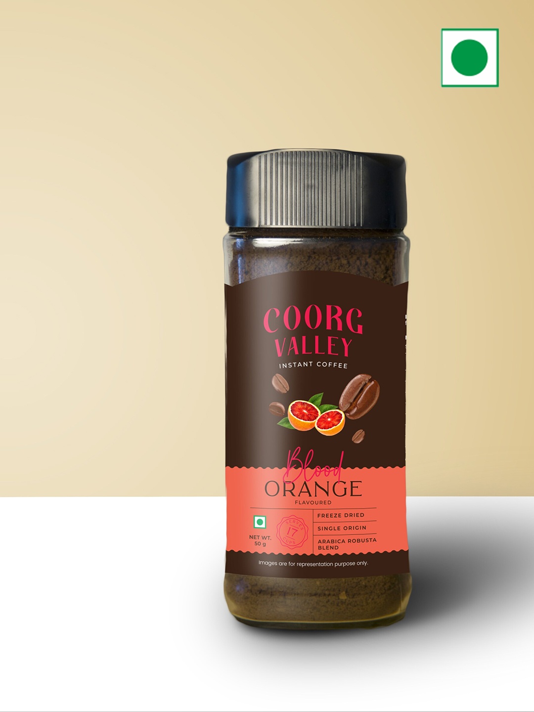 

Coorg Valley Blood Orange Instant Coffee - 50 Gms, Brown