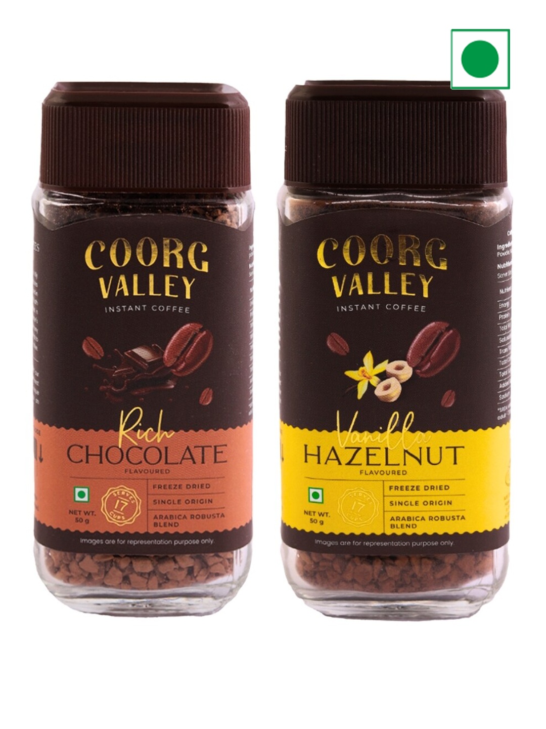 

Coorg Valley Pack of 2 Instant Coffee- 50 Gms Each, Brown