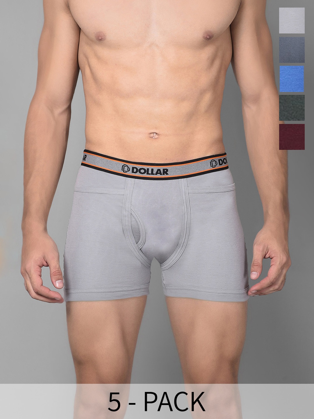 

Dollar Bigboss Pack of 5 Combed Cotton Intrerlock Pocket Trunks, Assorted