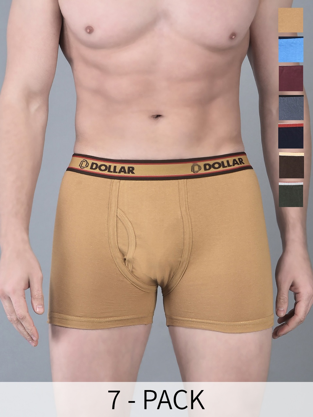 

Dollar Bigboss Pack of 7 Combed Cotton Classy Trunks, Assorted