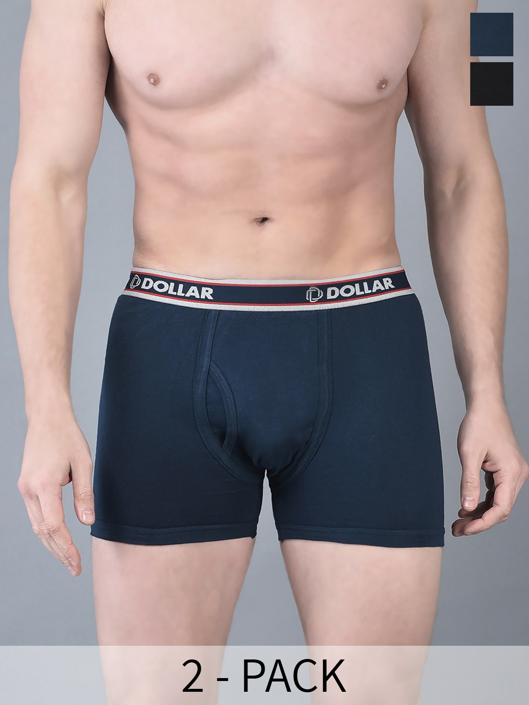 

Dollar Bigboss Men Solid Pack of 2 Combed Cotton Classy Trunk, Assorted