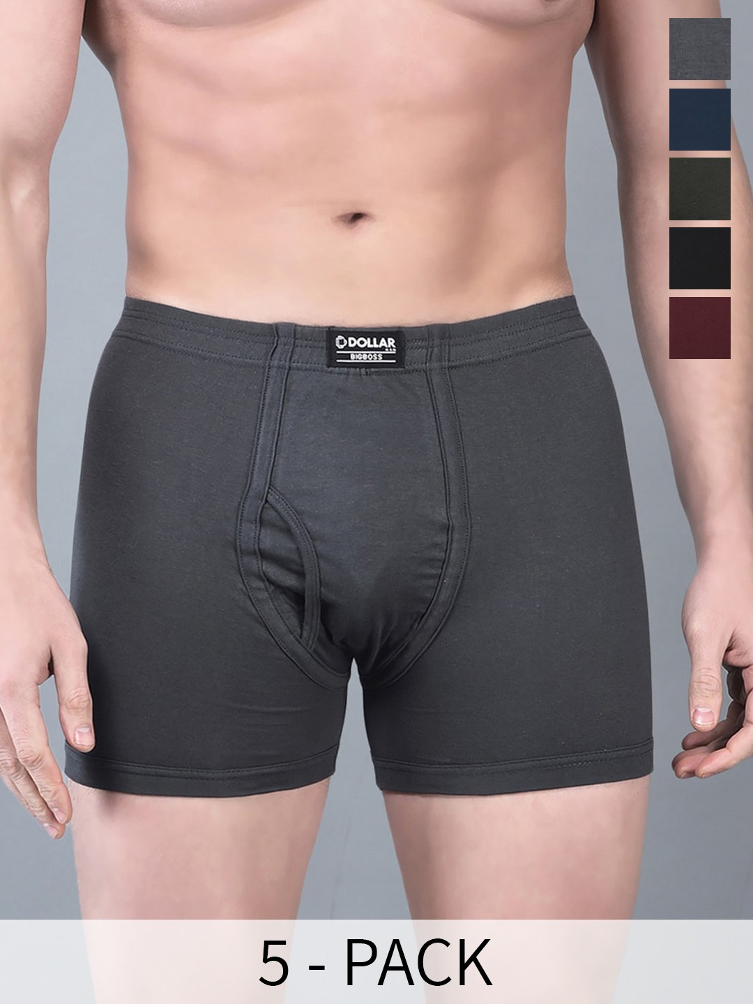 

Dollar Bigboss Pack Of 5 Assorted Combed Cotton Trunks MBTR-02-BOXER-PO5-CO1-S24