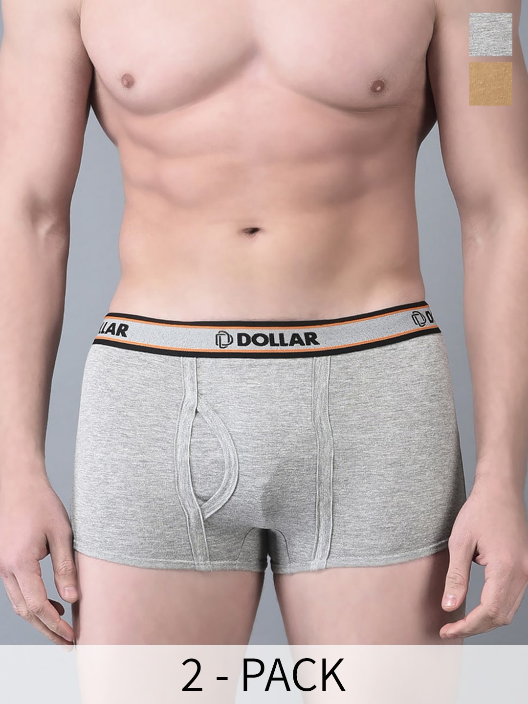 

Dollar Bigboss Men Solid Pack of 2 Combed Cotton Double Pouch Support Trunk, Assorted