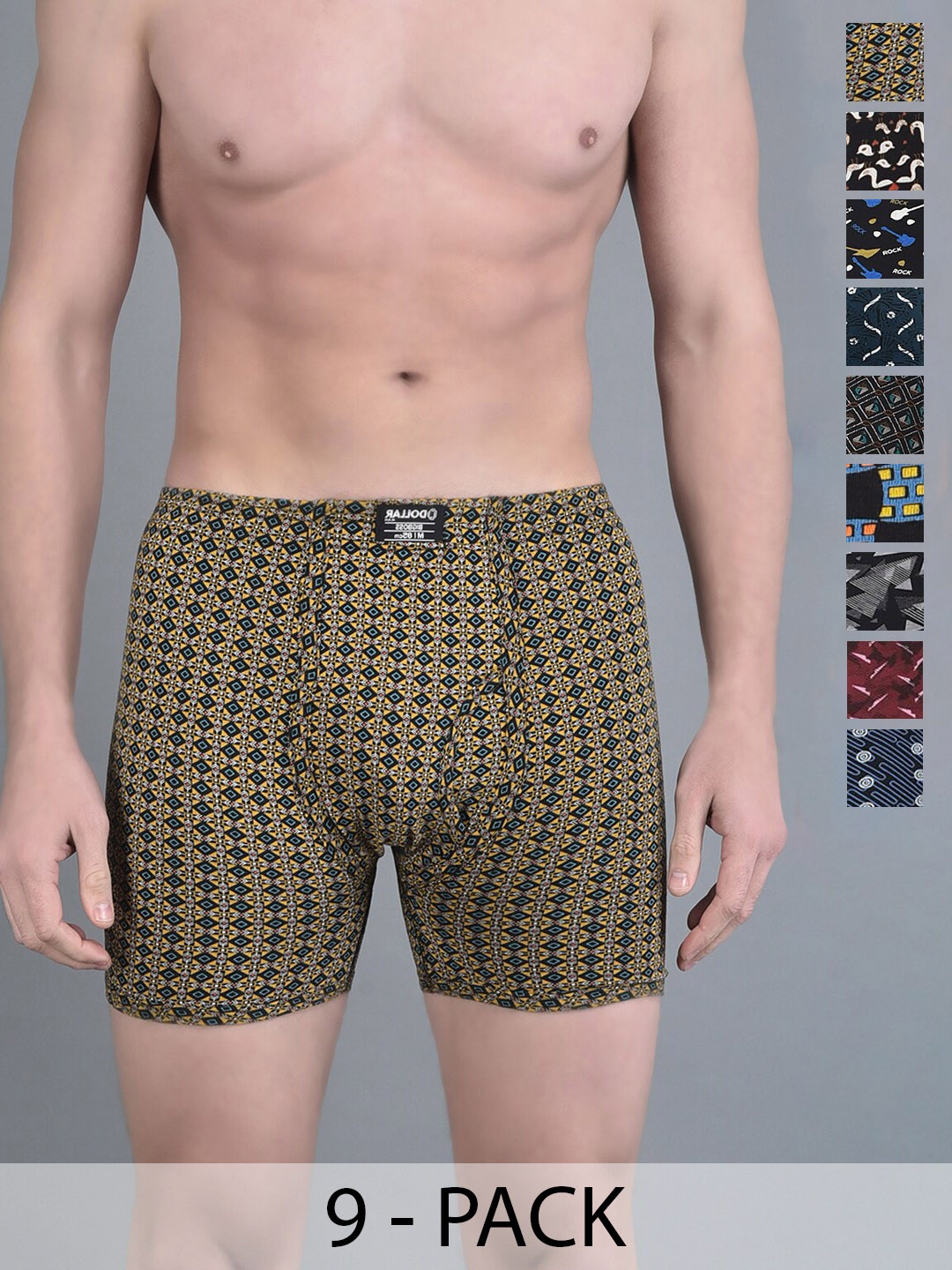 

Dollar Bigboss Men Printed Pack of 10 Soft Combed Cotton Trunk MBTR-10-CZYLNG-PO10-S24, Assorted
