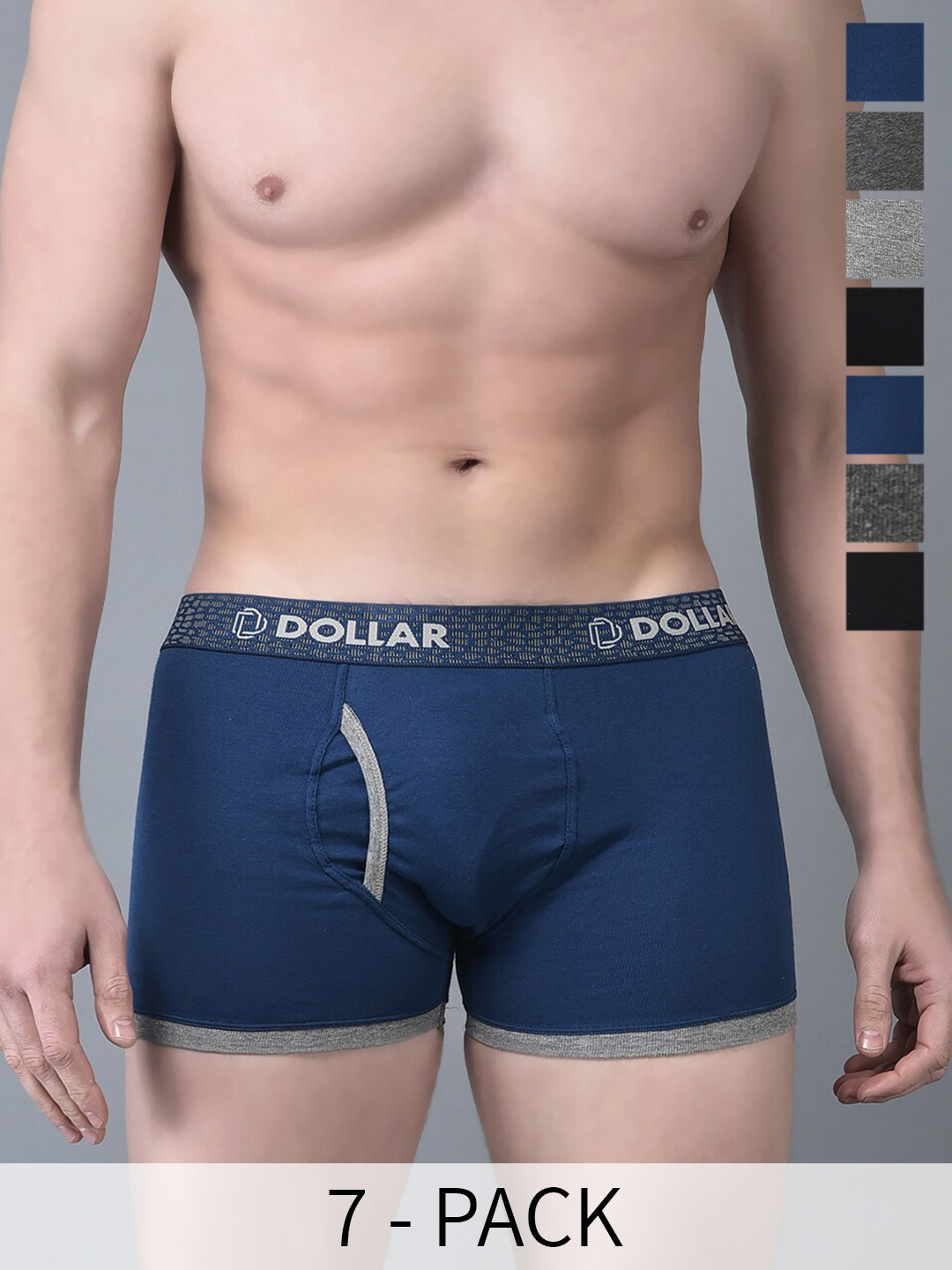 

Dollar Bigboss Men 7 Combed Cotton Contoured Pouch Support Trunk MBTR-311-CNTRIB-PO7-S24, Assorted