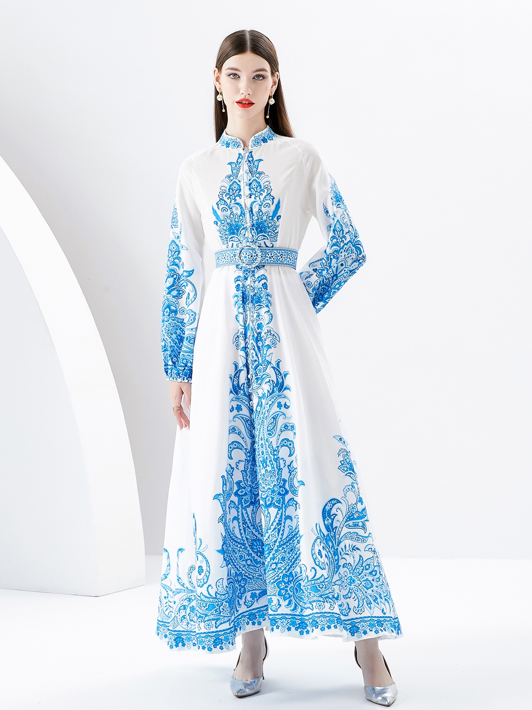 

JC Collection Floral Print Maxi Dress, Blue