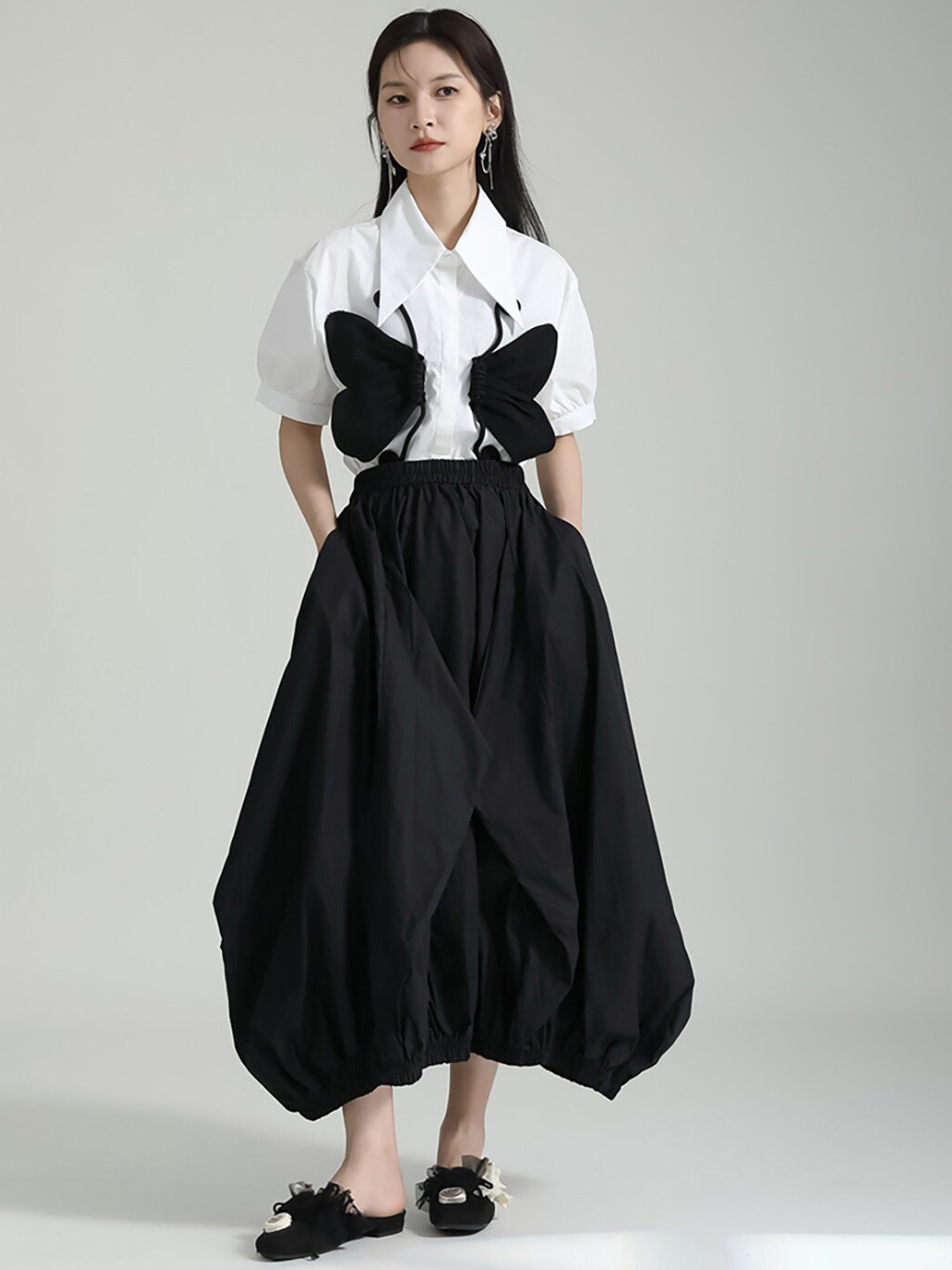 

JC Collection Women A-Line Midi Skirt, Black