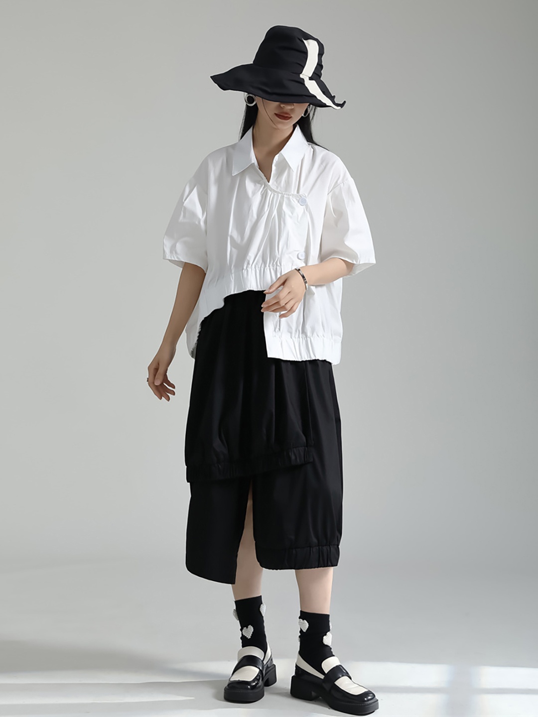 

JC Collection High Low Hem Casual Shirt, White