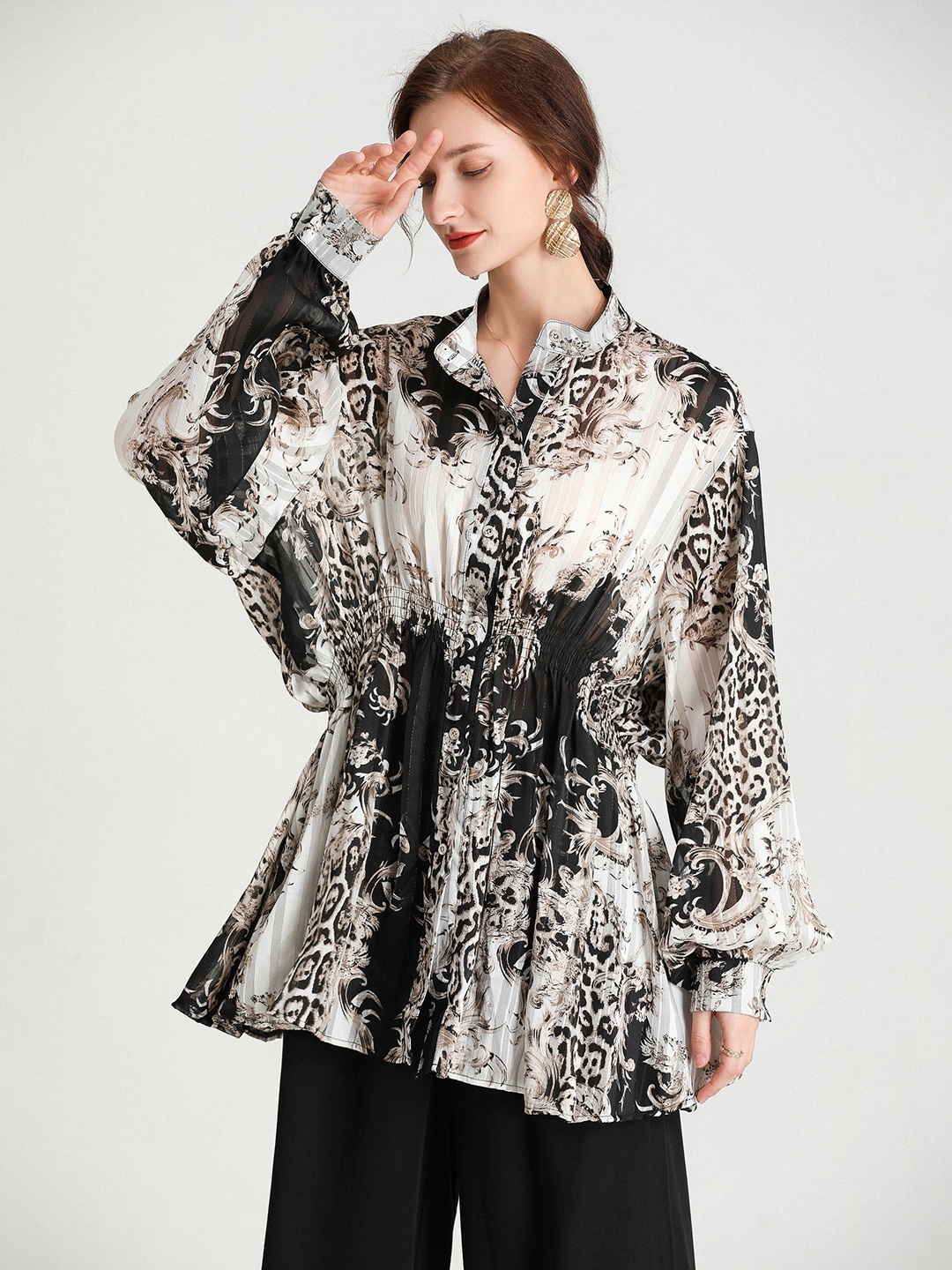 

JC Collection Abstract Printed Casual Shirt, White