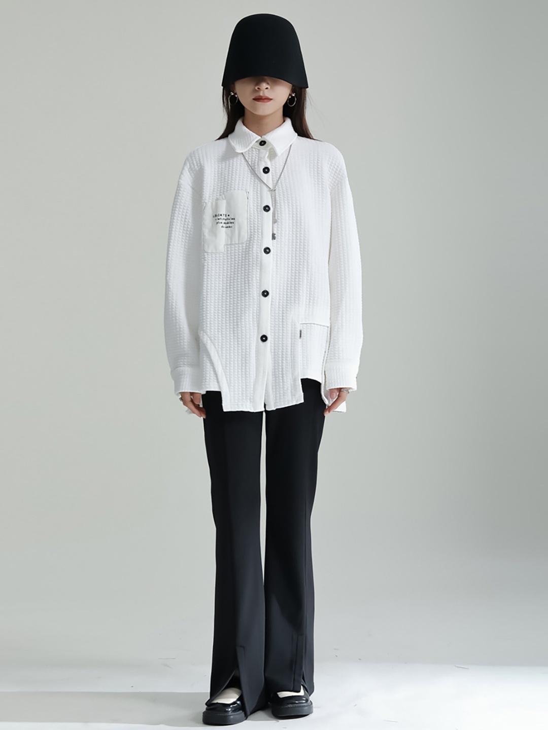

JC Collection Spread Collar Long Sleeves Casual Shirt, White