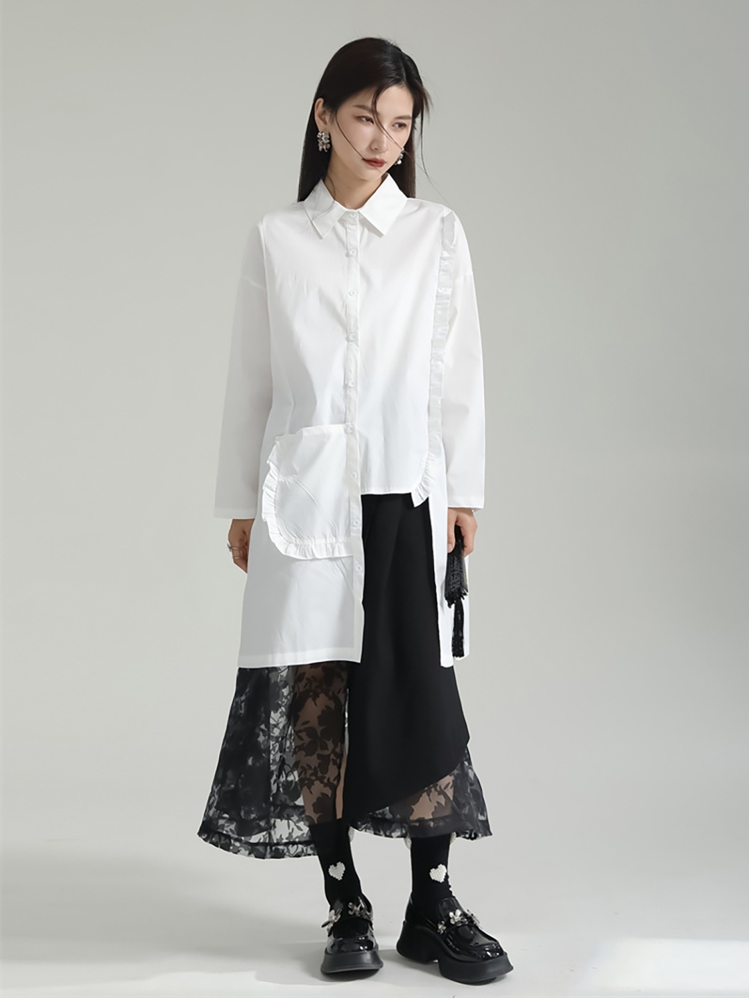 

JC Collection Spread Collar Casual Shirt, White