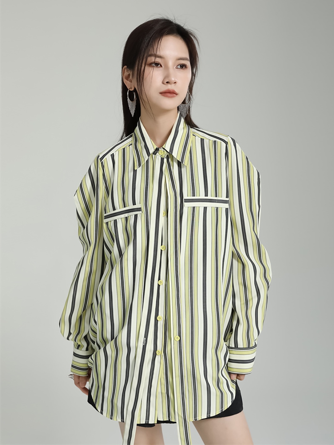 

JC Collection Striped Spread Collar Long Sleeves Casual Shirt, Yellow