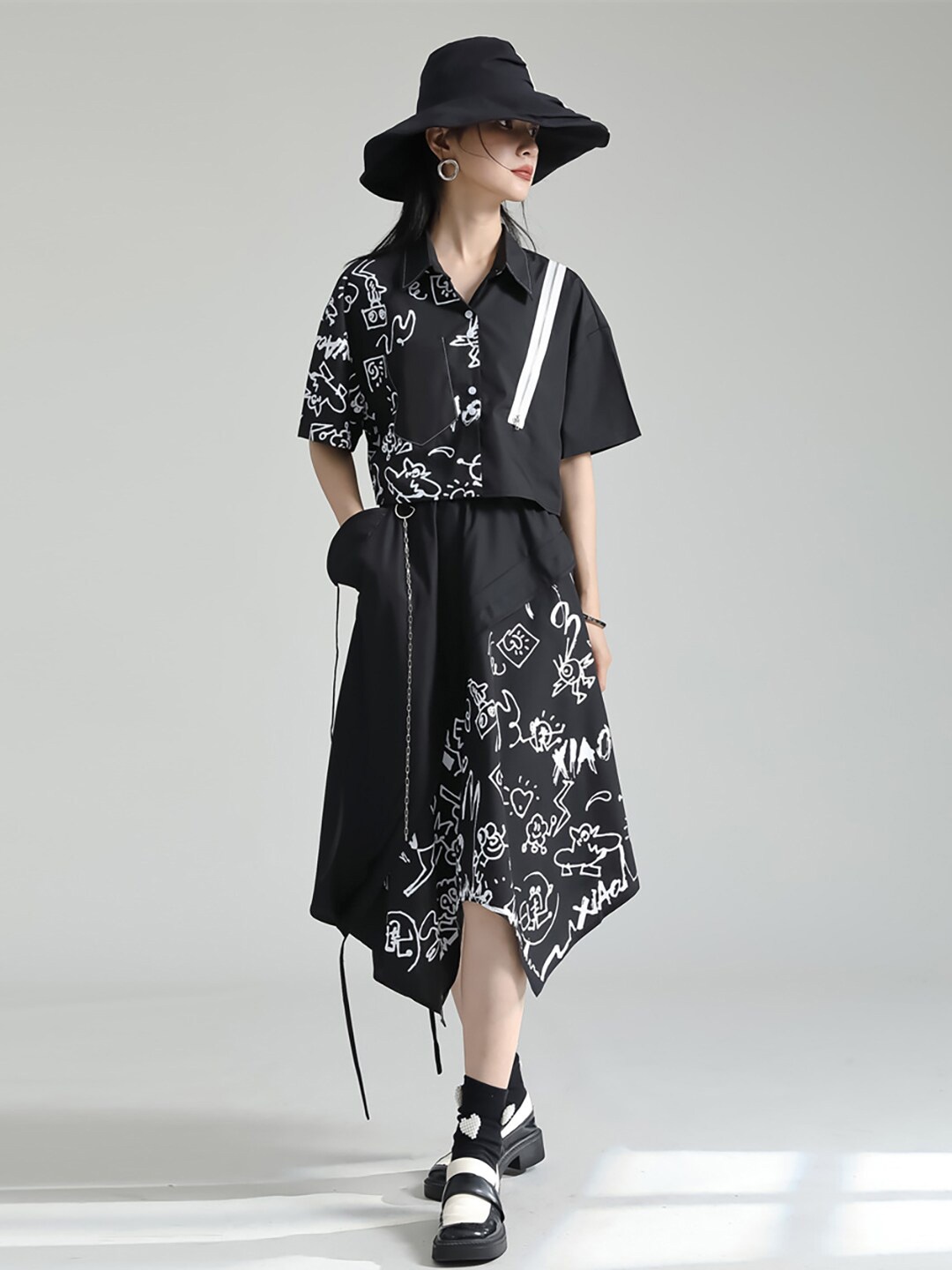

JC Collection Graphic Printed Casual Shirt, Black