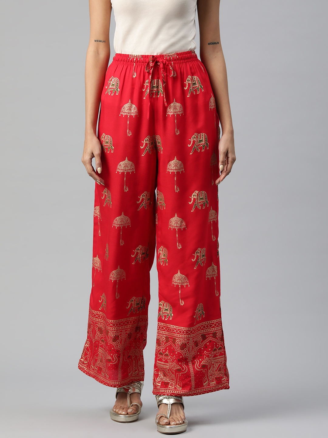 

Readiprint Ethnic Motifs Printed Ethnic Palazzos, Red