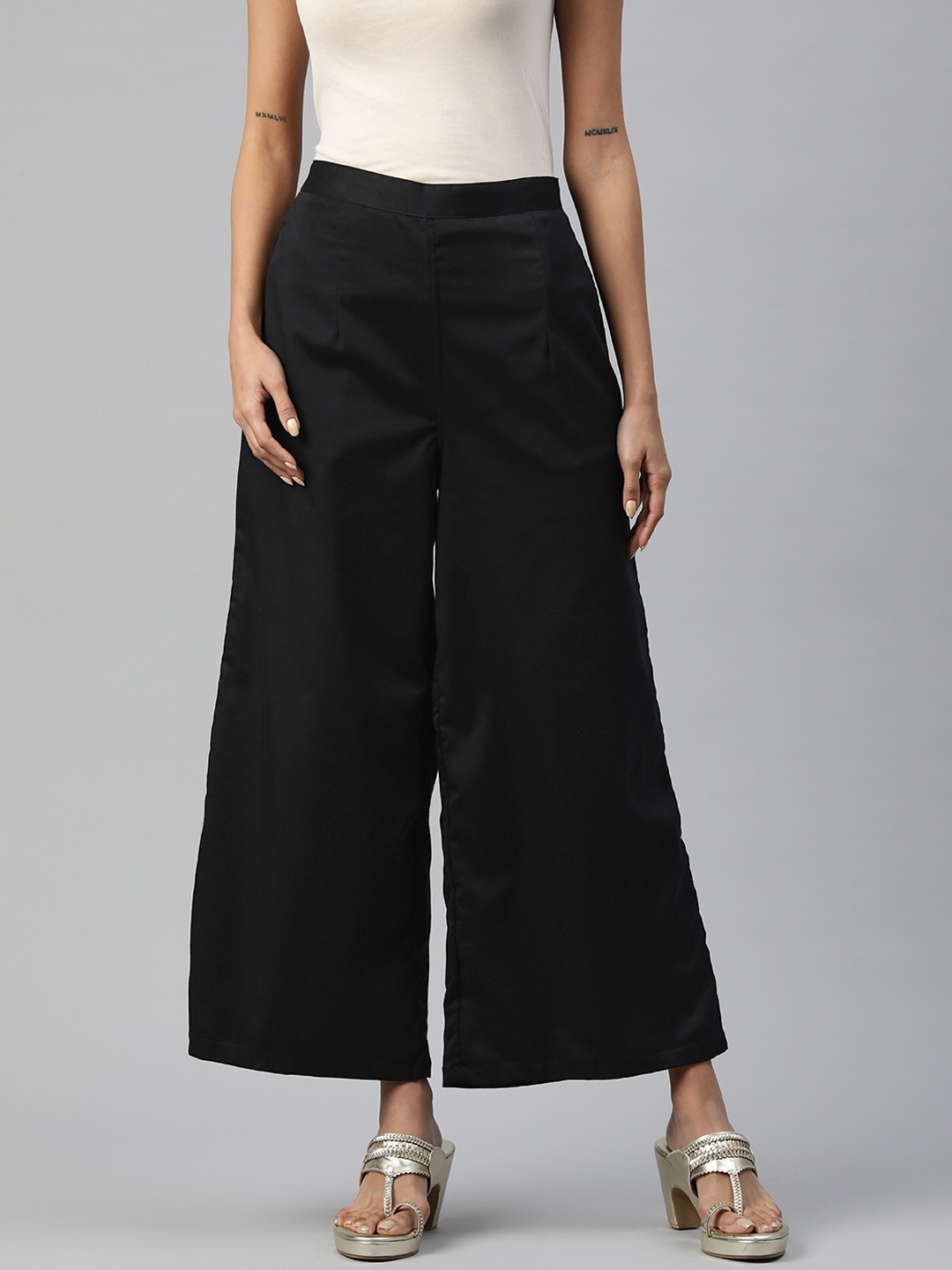 

Readiprint Ethnic Palazzos, Black