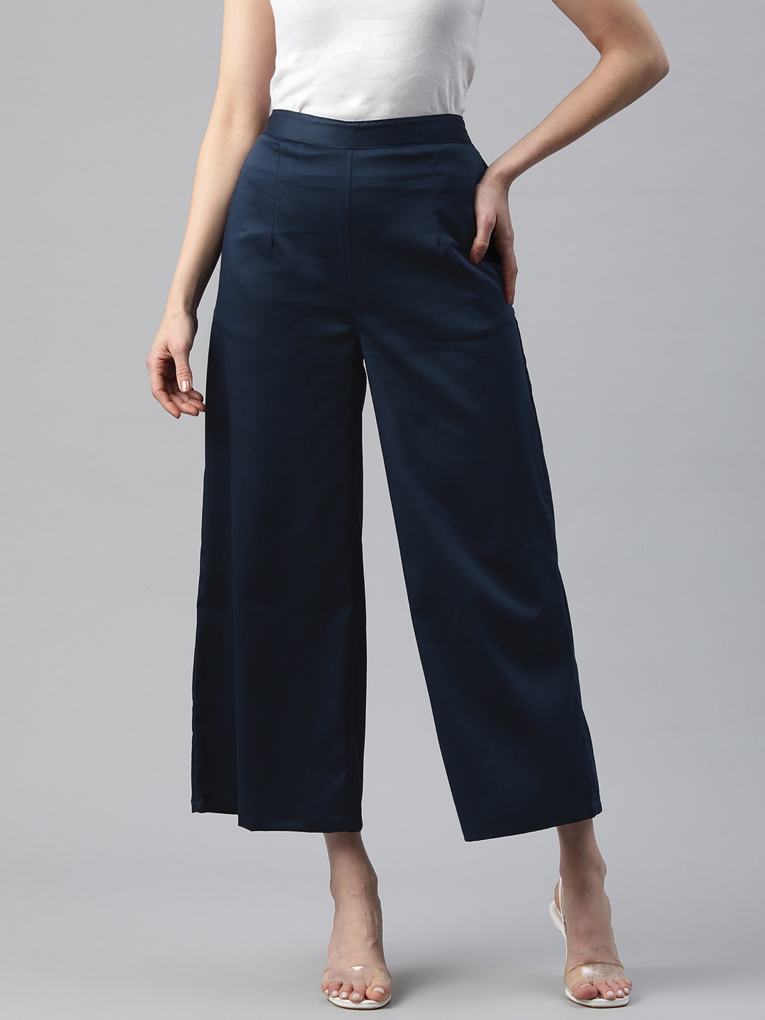 

Readiprint Ethnic Palazzos, Navy blue