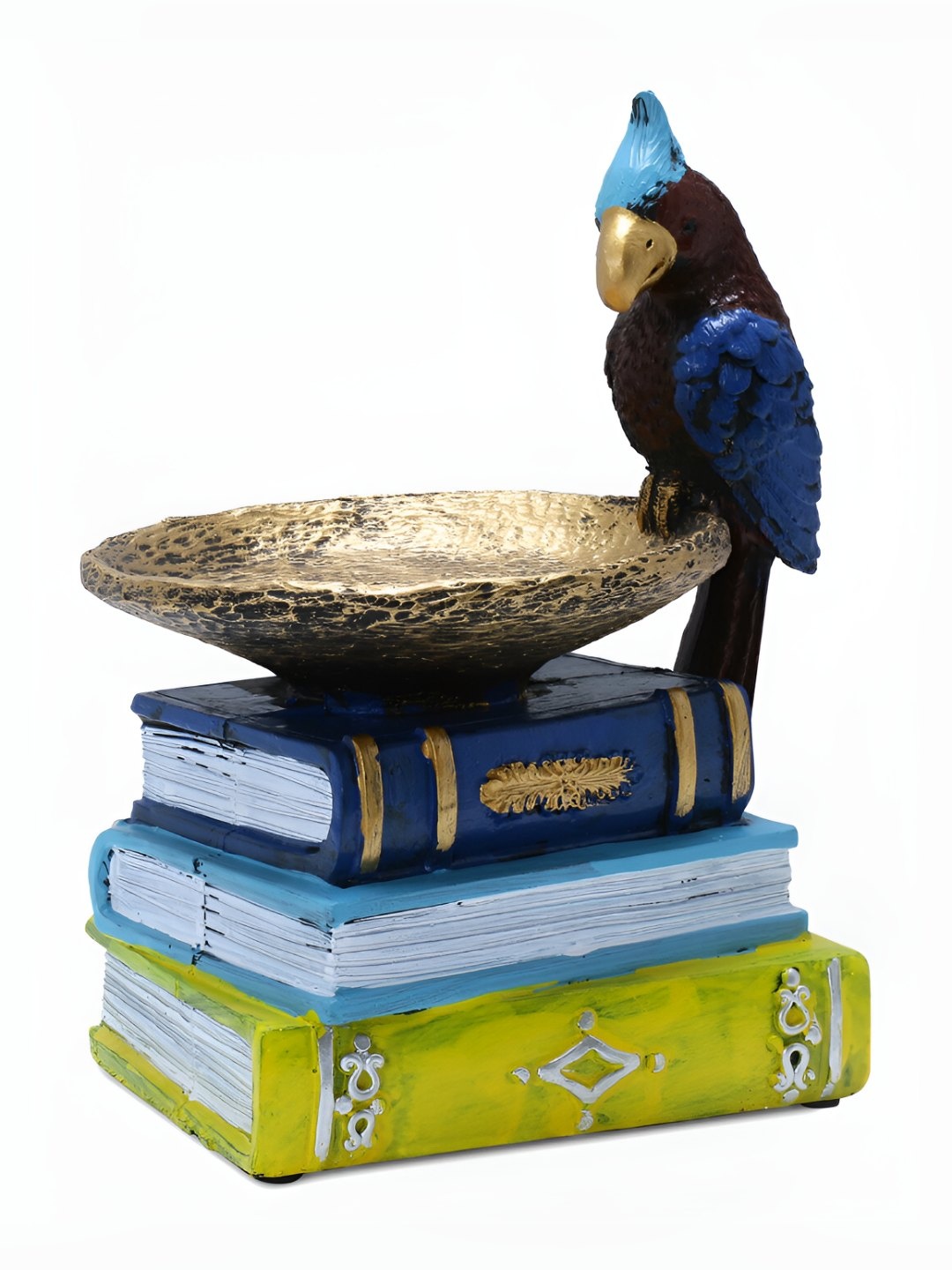 

A Vintage Affair- Home Decor Green Books & Bird Showpiece