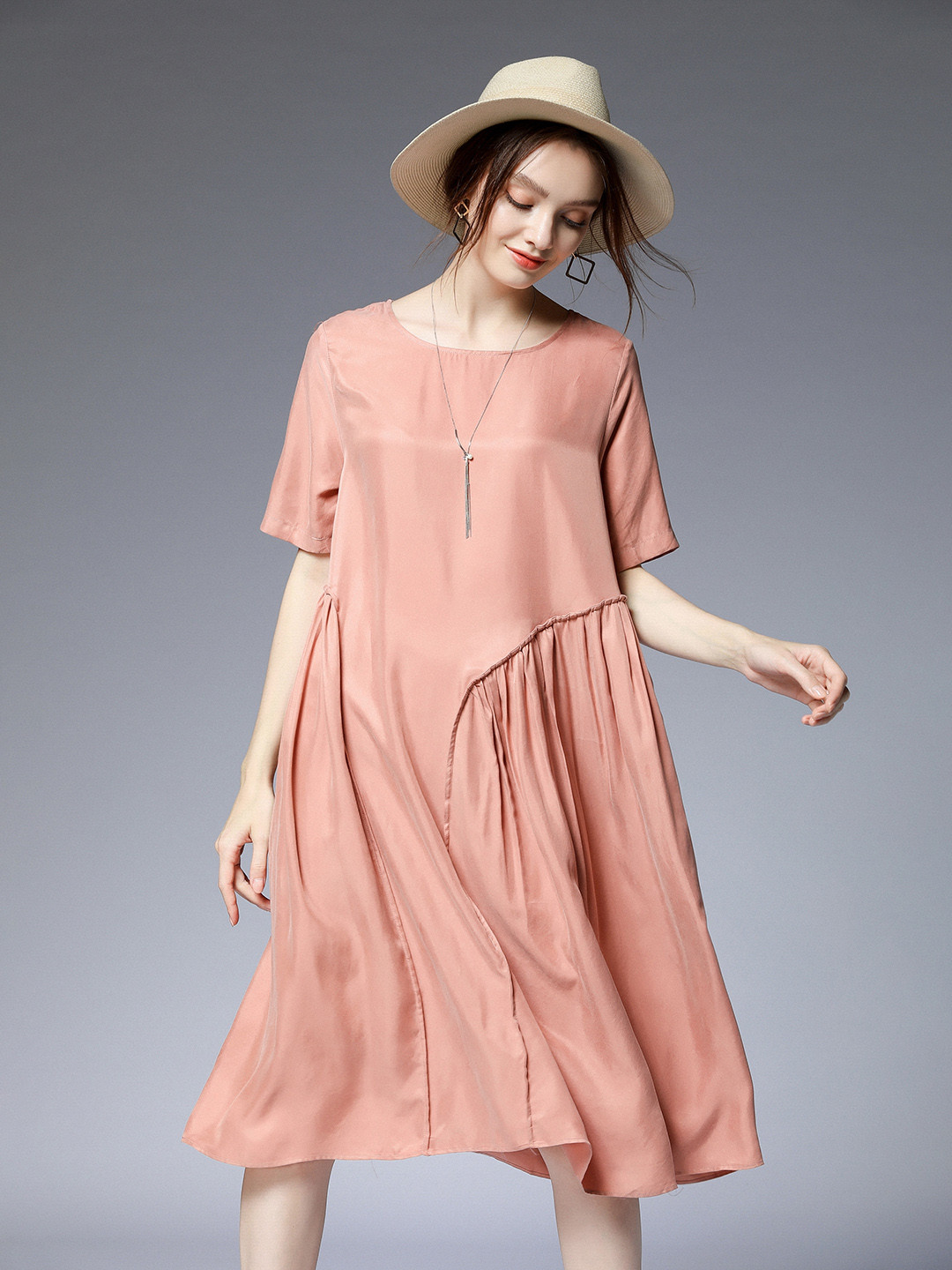 

JC Collection Pleated A-Line Dress, Pink
