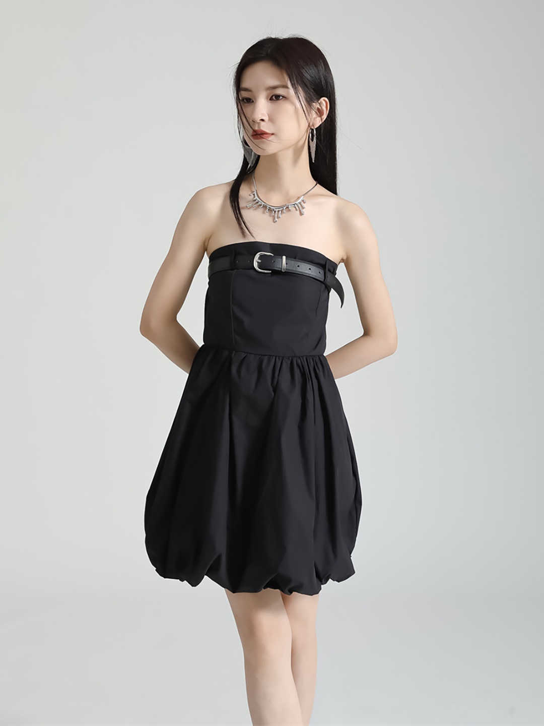 

JC Collection Strapless Fit & Flare Dress, Black