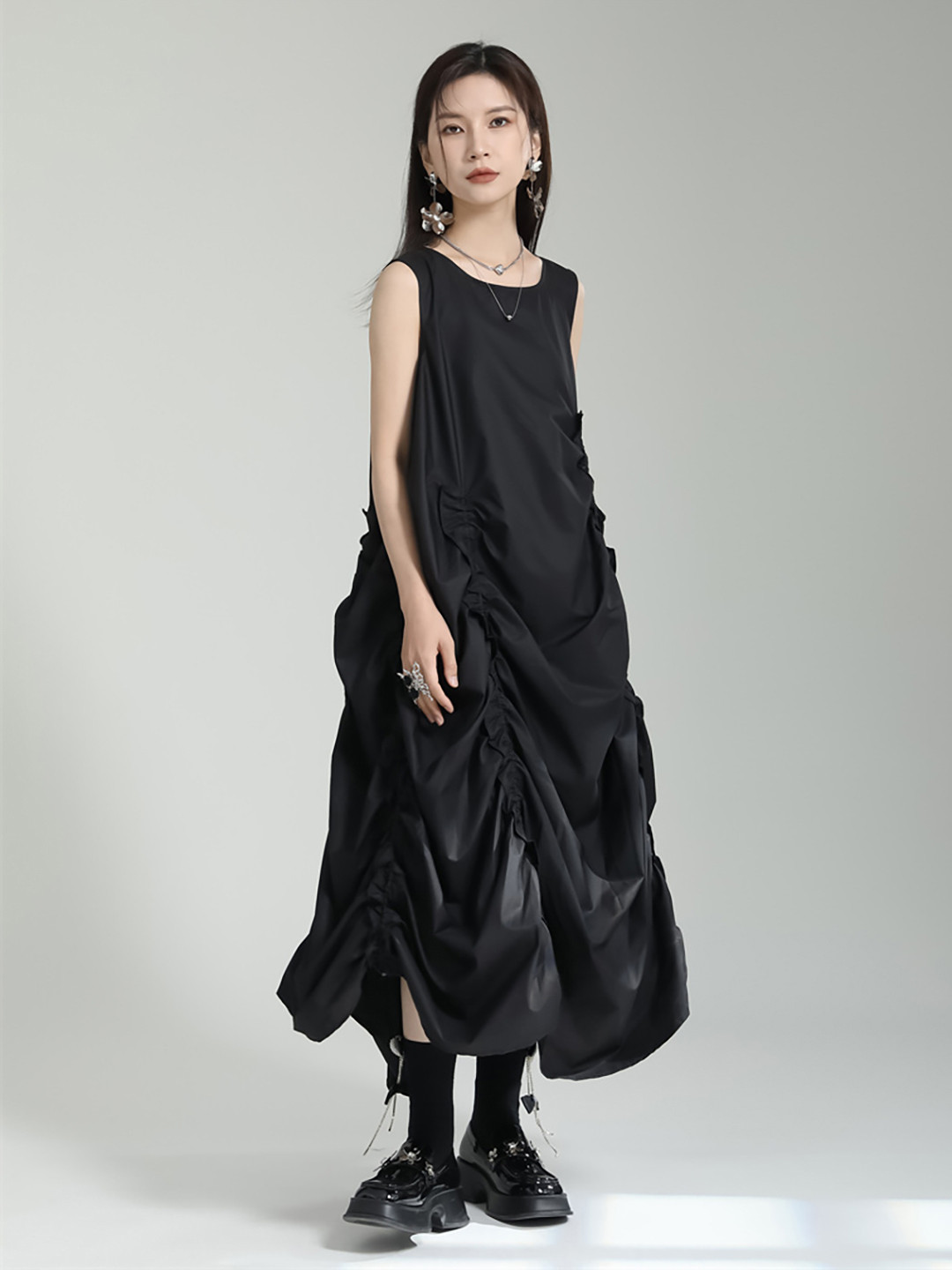 

JC Collection Sleeveless Fit & Flare Midi Dress, Black