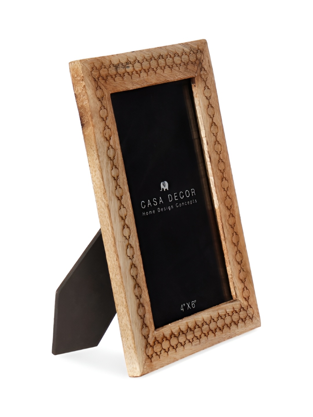 

CASA DECOR Brown Checked Wooden Table Photo Frame