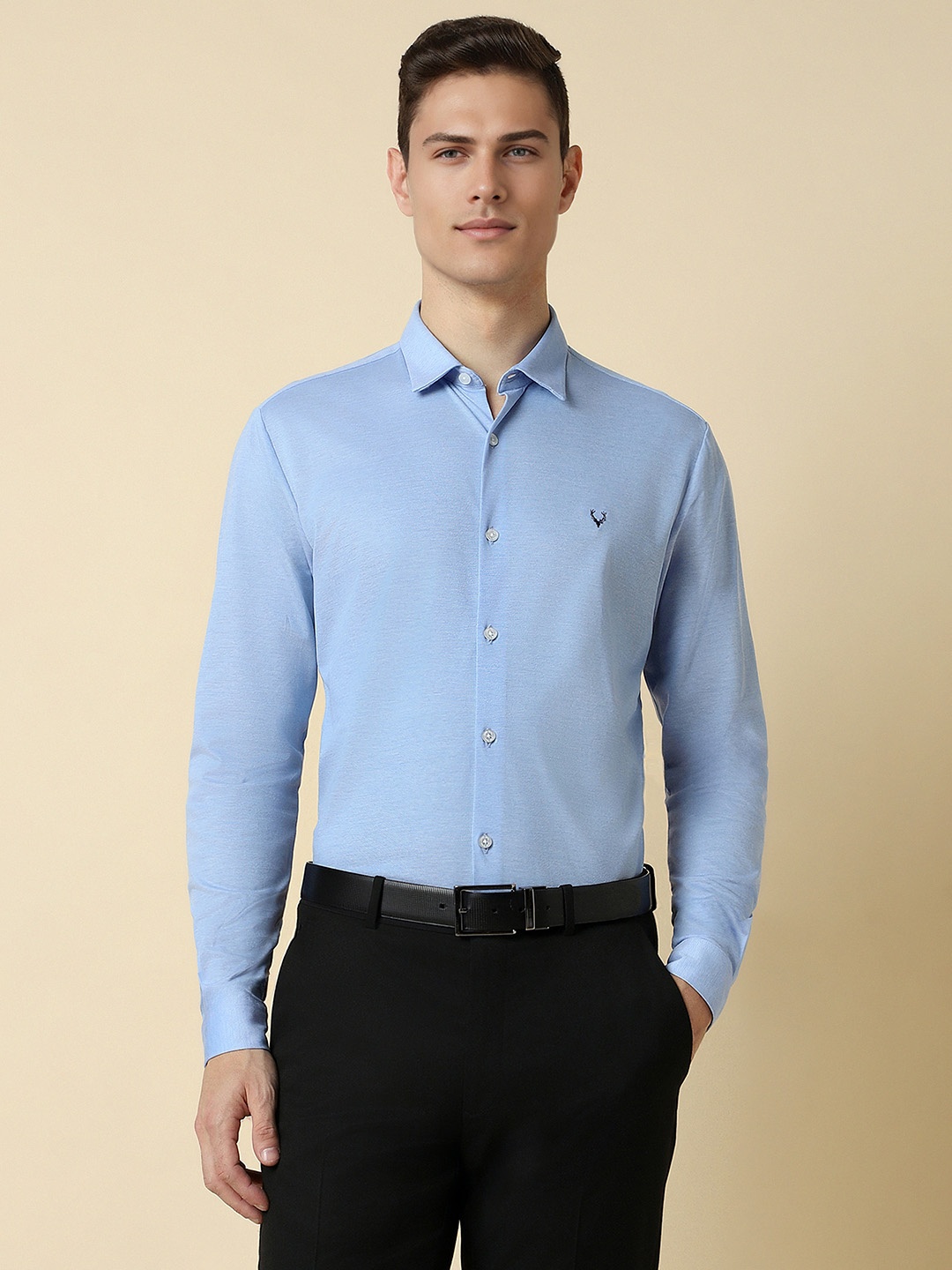 

Allen Solly Slim Fit Spread Collar Long Sleeves Cotton Formal Shirt, Blue
