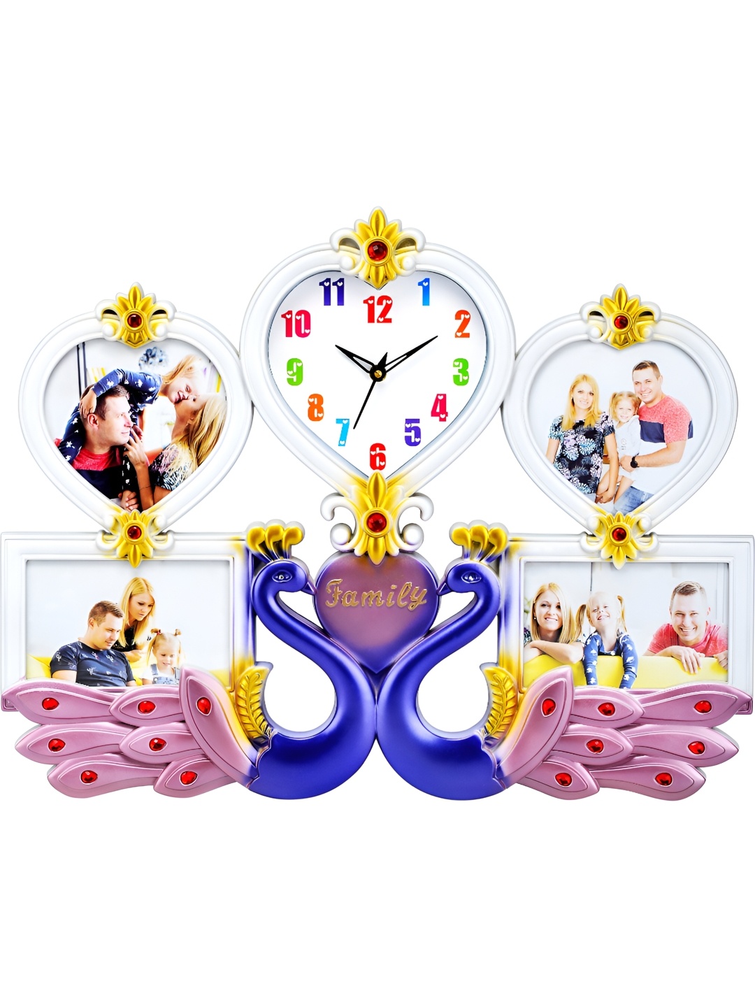 

Attractionz Purple & White Contemporary Heart Shaped Analogue Wall Clock
