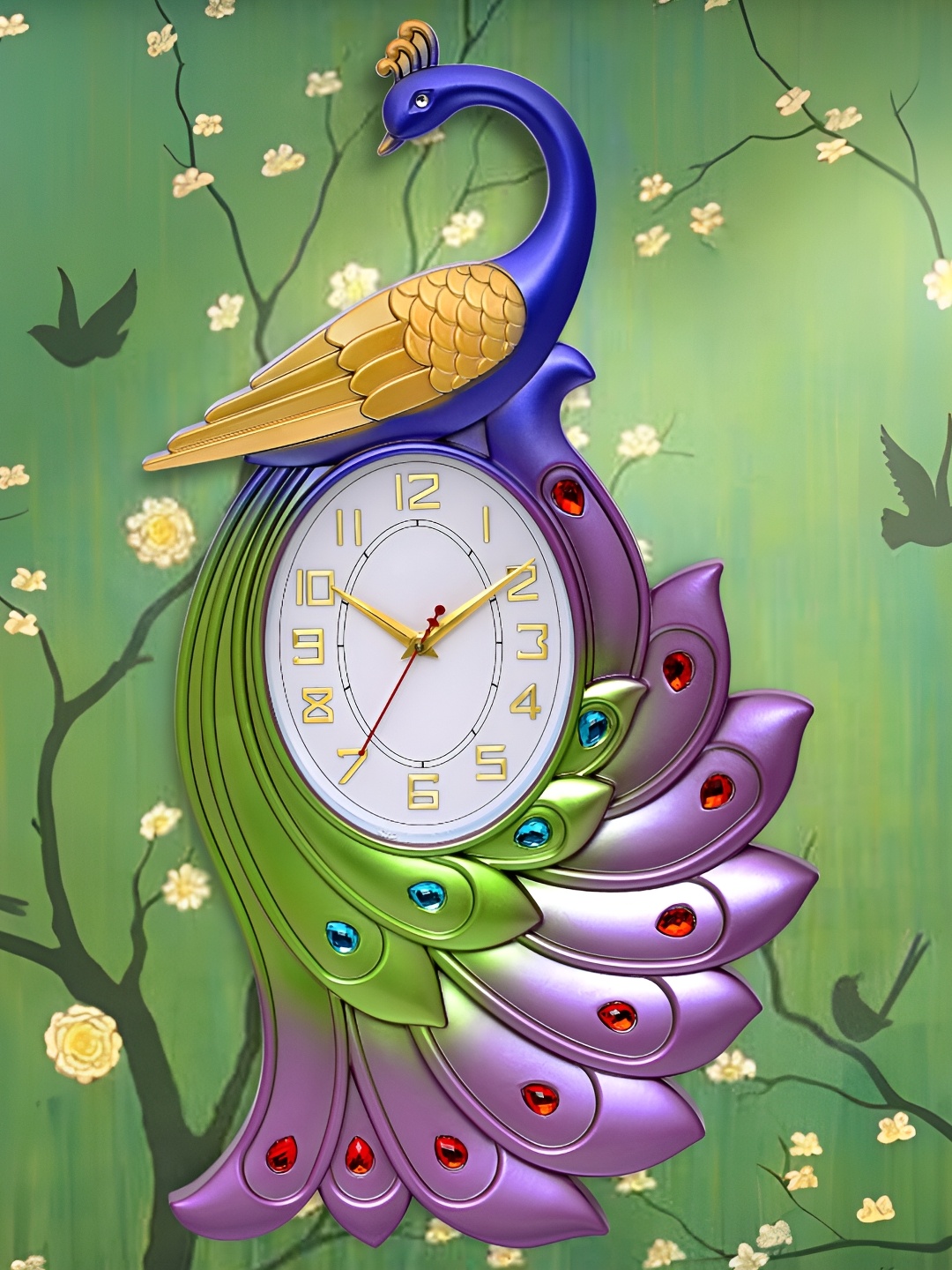 

Attractionz Purple & Green Textured Analogue Contemporary Wall Clock