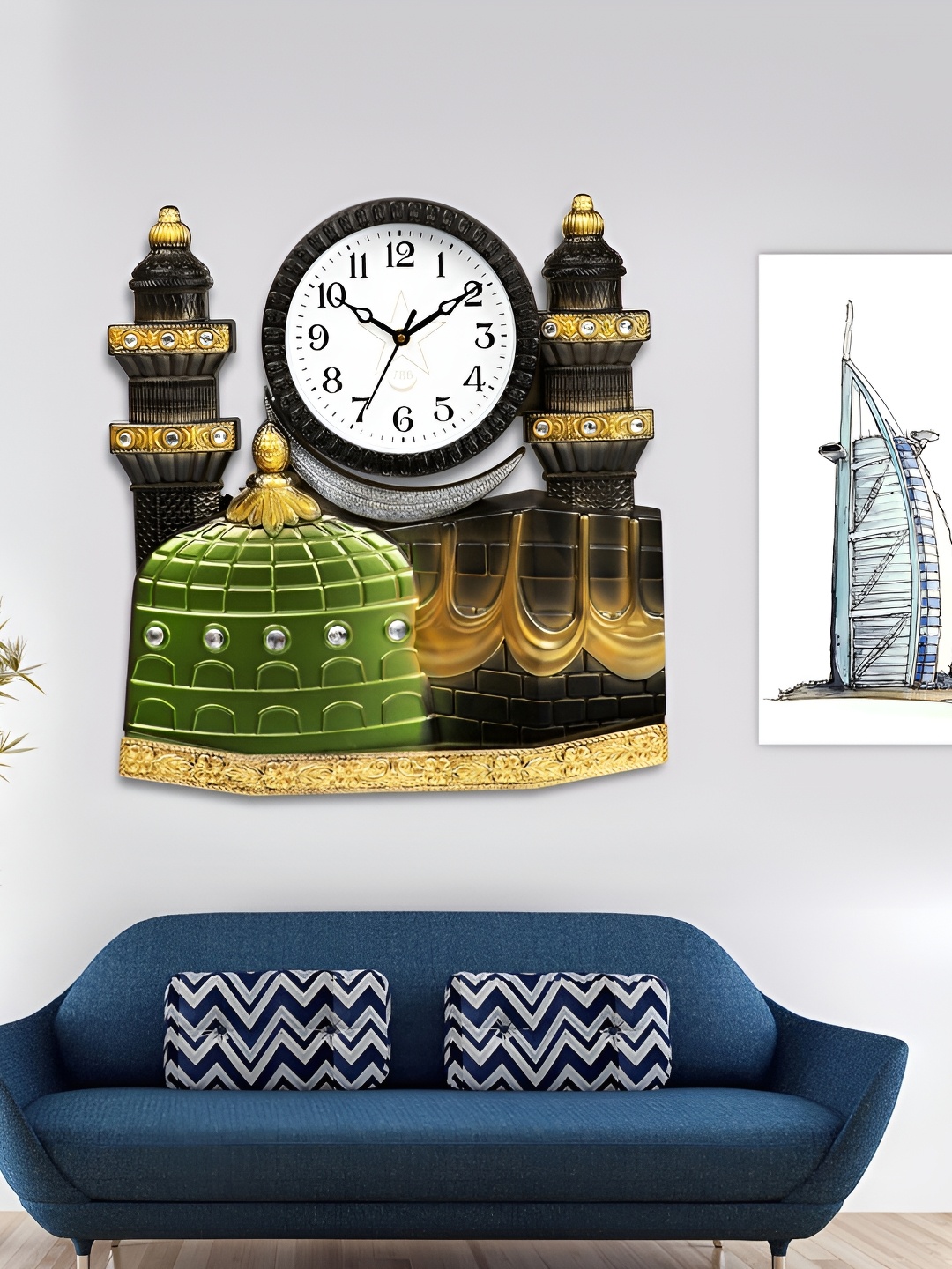

Attractionz Black & White Round Textured Contemporary Wall Clock