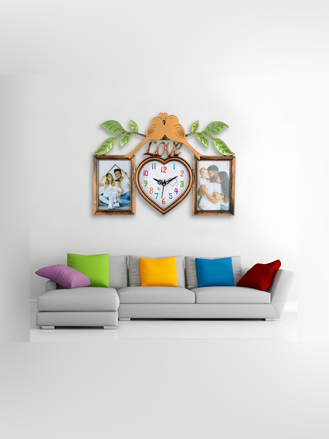 

Attractionz Gold Toned Contemporary Heart Shaped Analogue Wall Clock