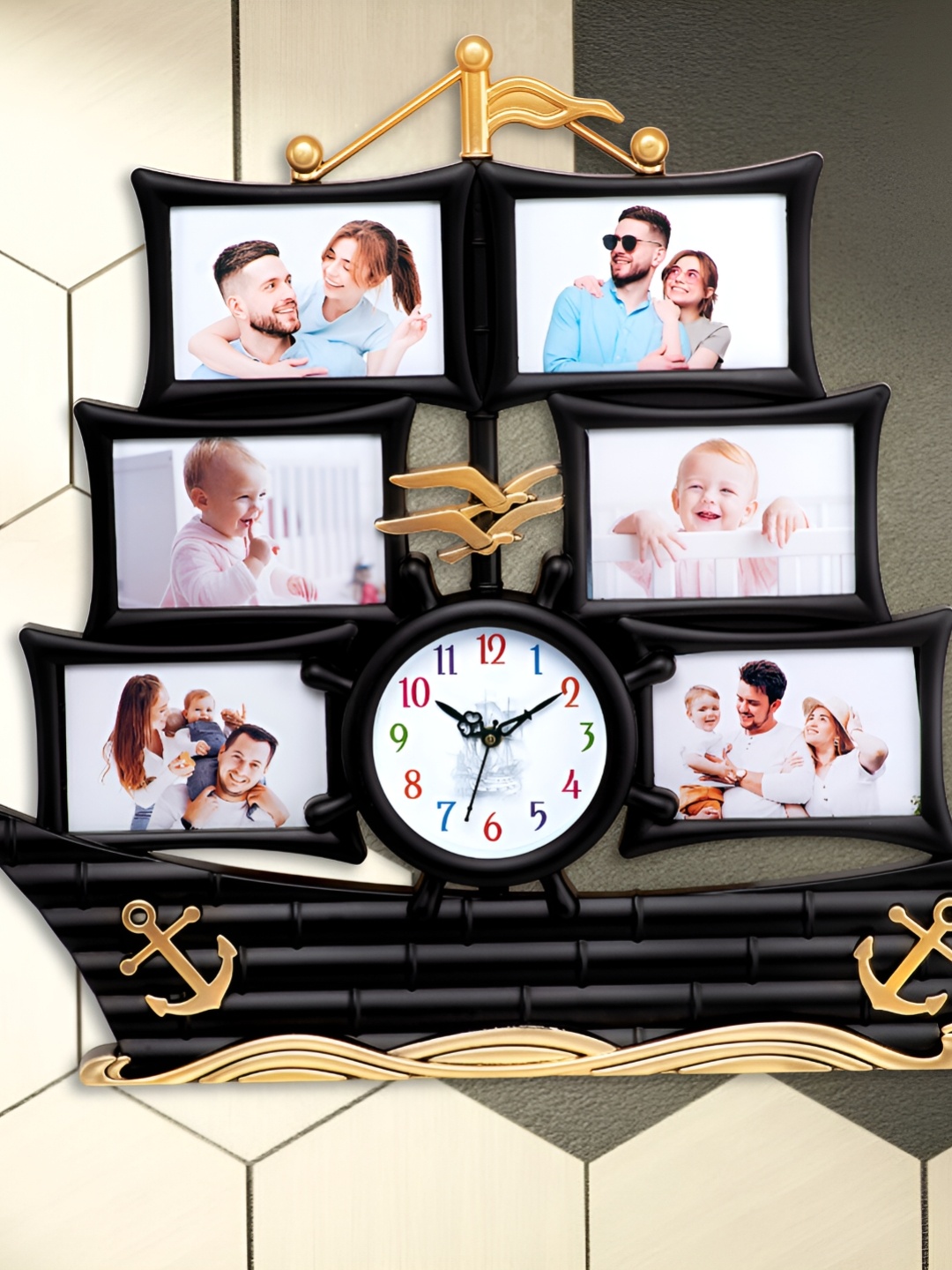 

Attractionz Black and GoldToned Analogue Contmporary Wall Clock