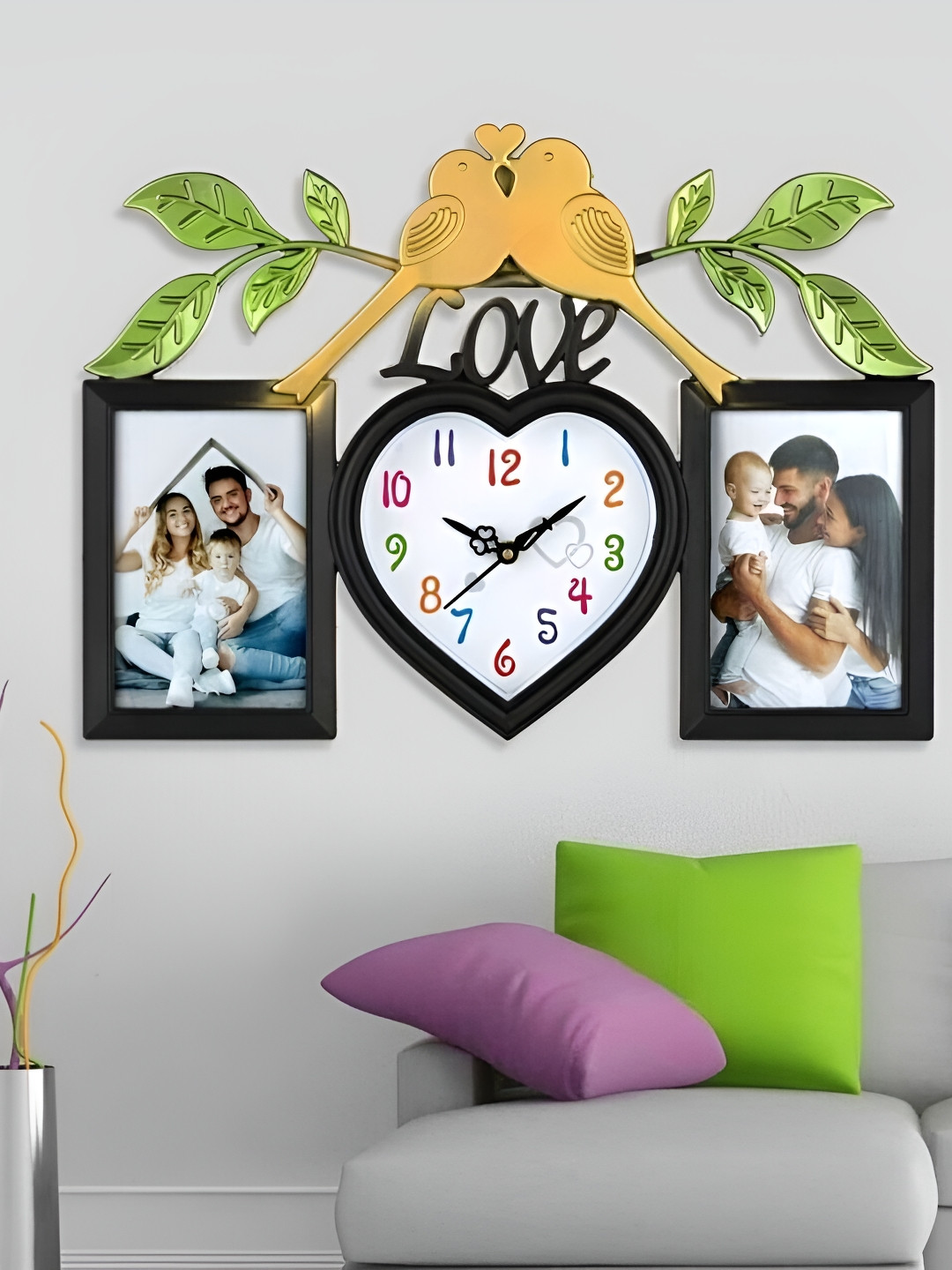 

Attractionz Black Heart Shape Textured Analogue Contemporary Wall Clock