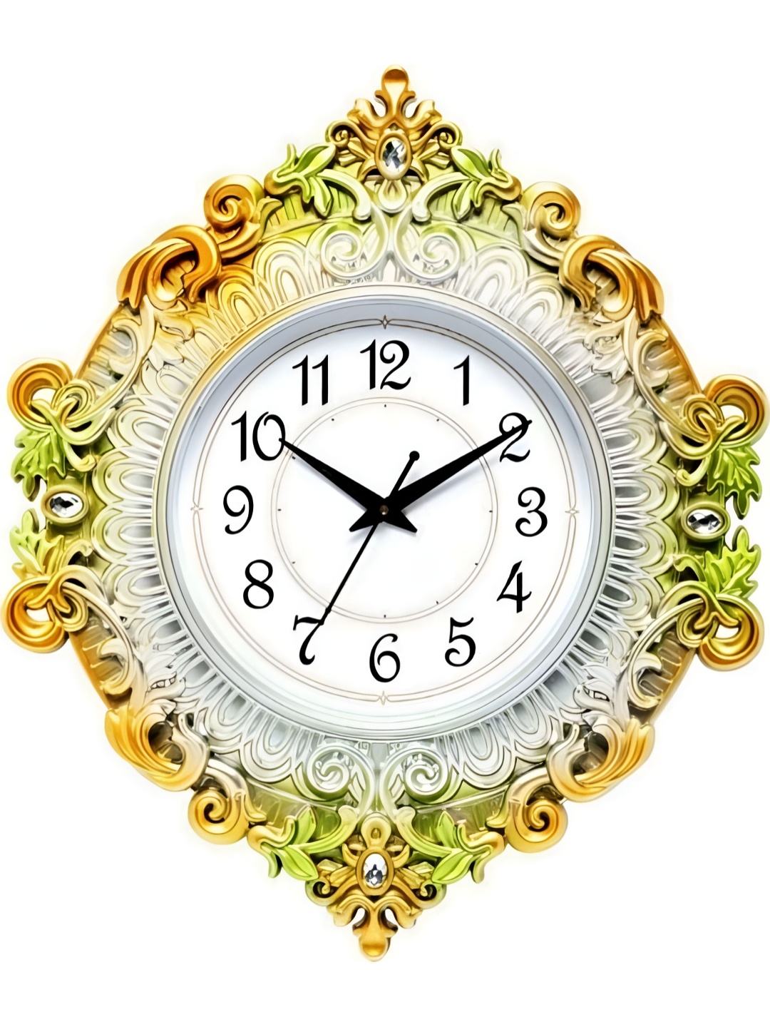 

Attractionz Green & Orange Contemporary Round Shaped Analogue Wall Clock