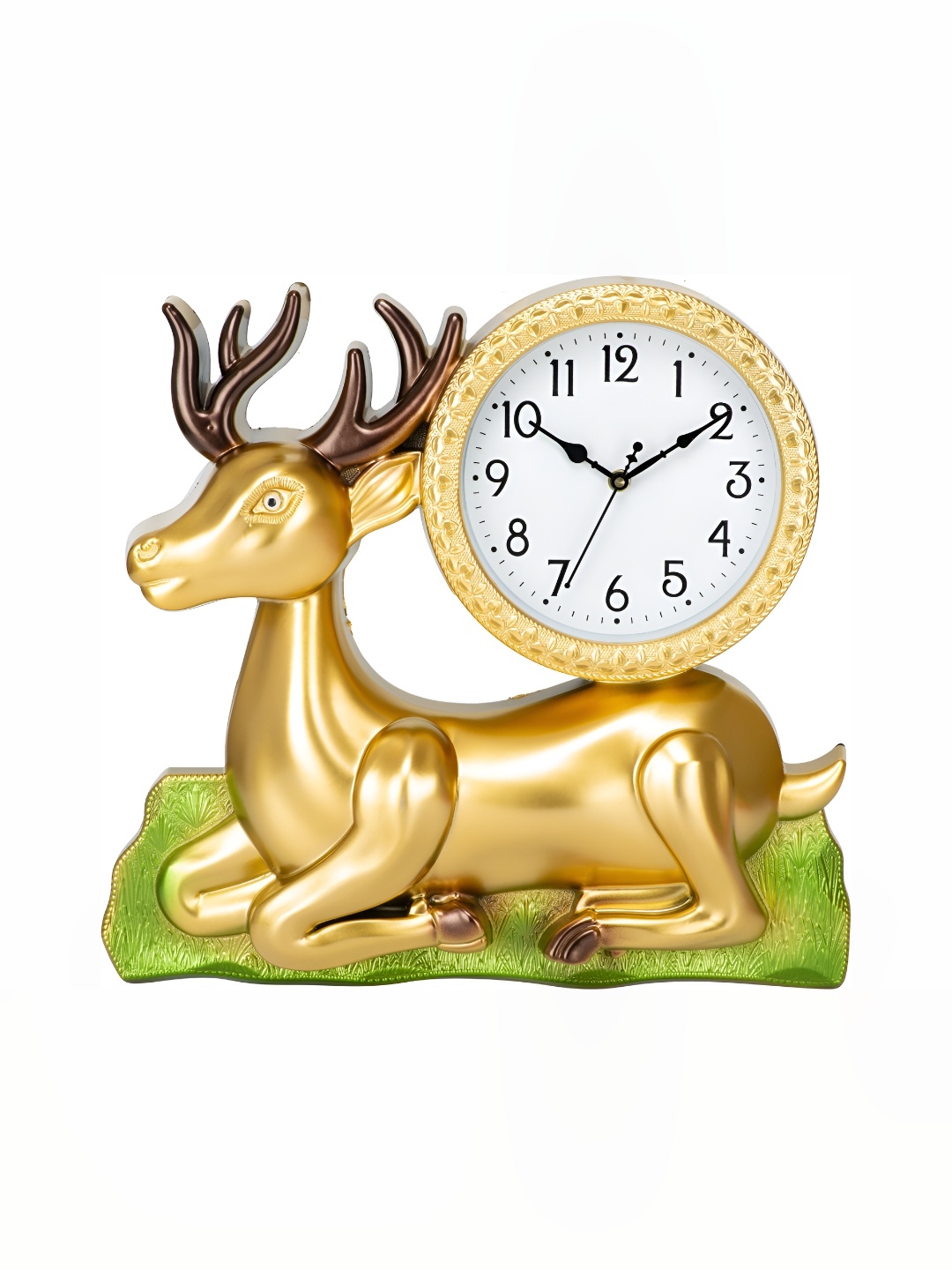 

Attractionz Gold Toned Deer Round Shaped Contemporary Analogue Wall Clock