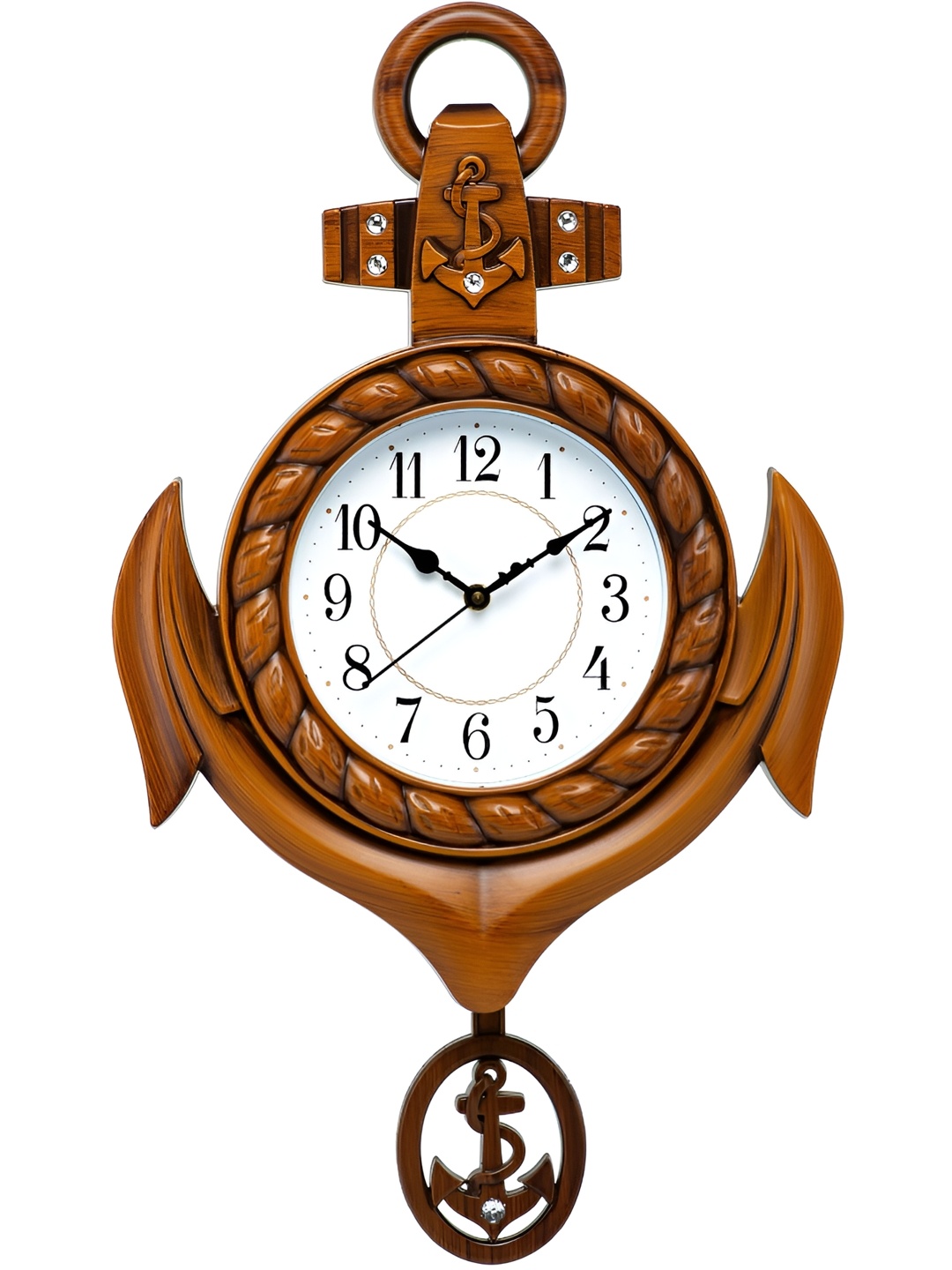 

Attractionz Brown Contemporary Round Analogue Pendulum Wall Clock
