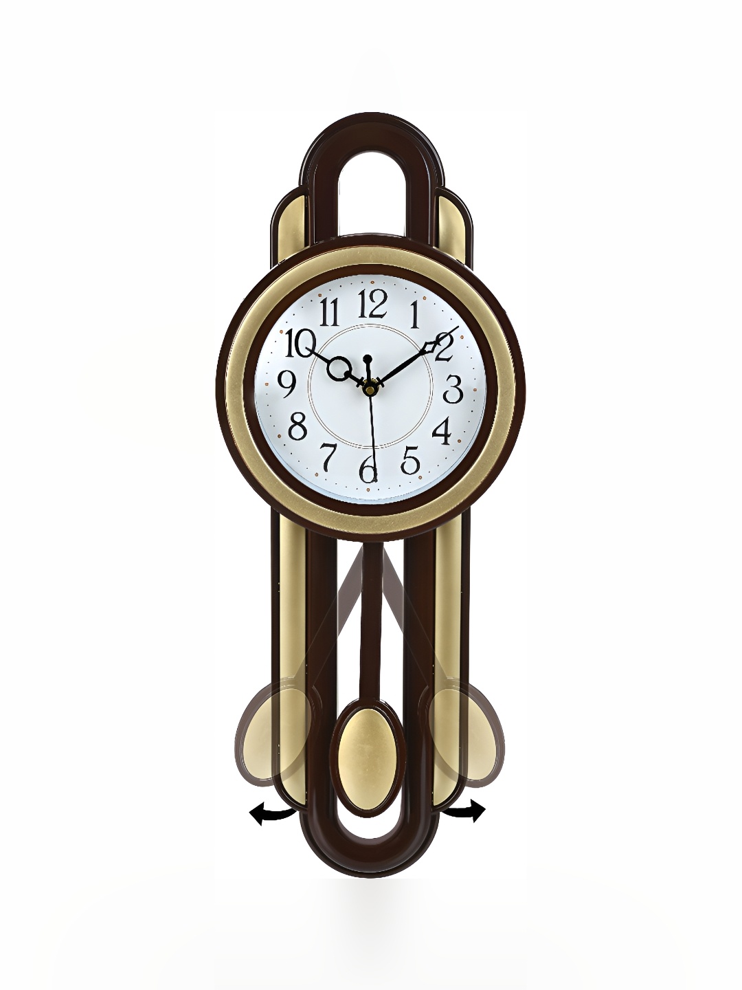 

Attractionz Gold Toned & Black Traditional Analogue Pendulum Wall Clock