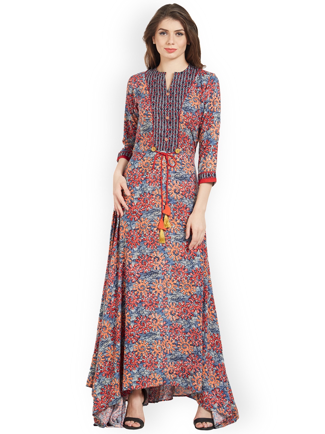 

Kvsfab Women Multicoloured Printed A-Line Kurta, Multi