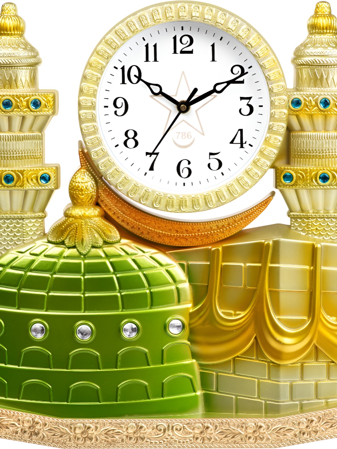 

Attractionz GoldToned and White Analogue Contemporary Wall Clock, Gold