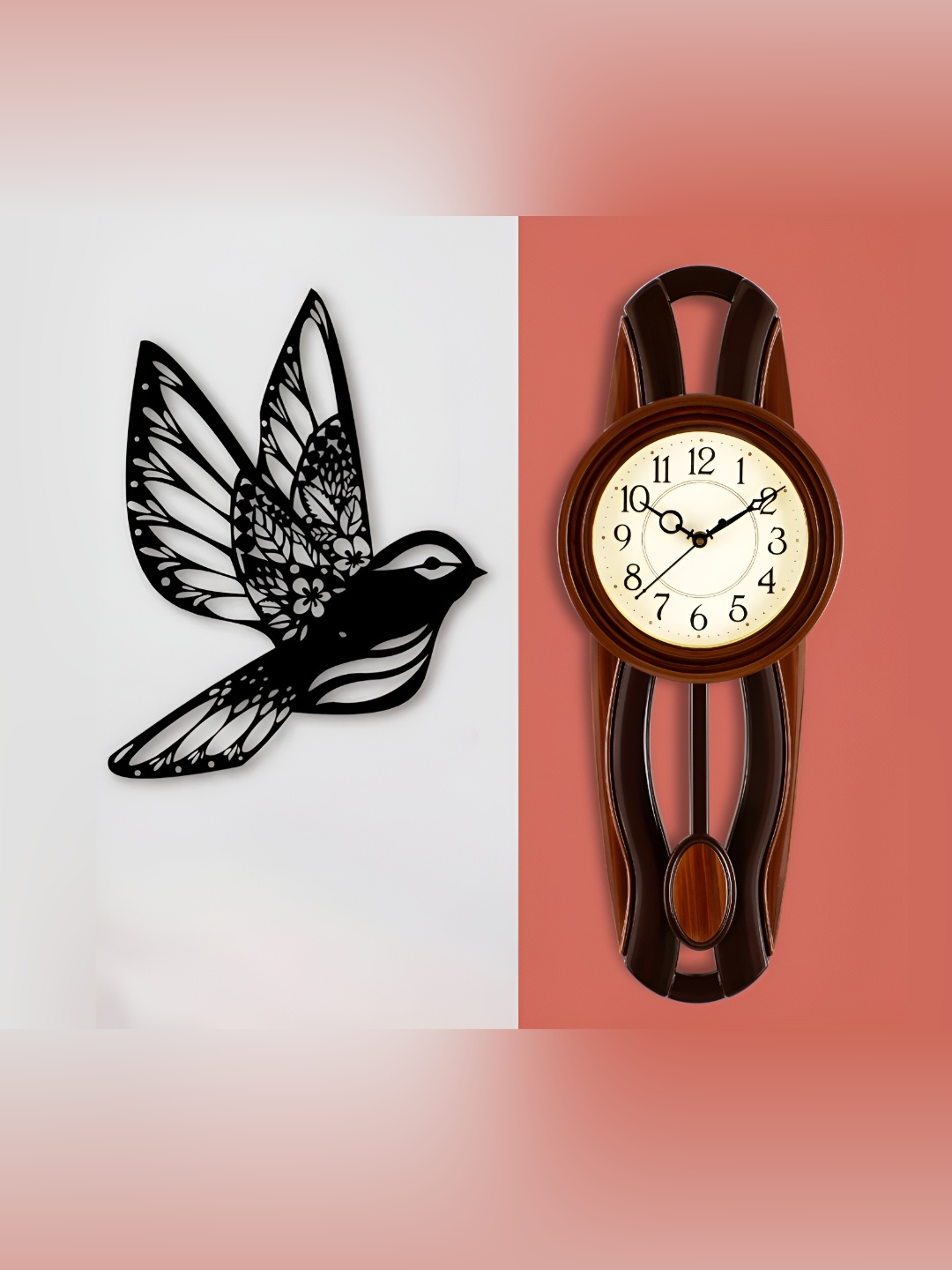 

Attractionz Brown and White Analogue Contemporary Wall Clock