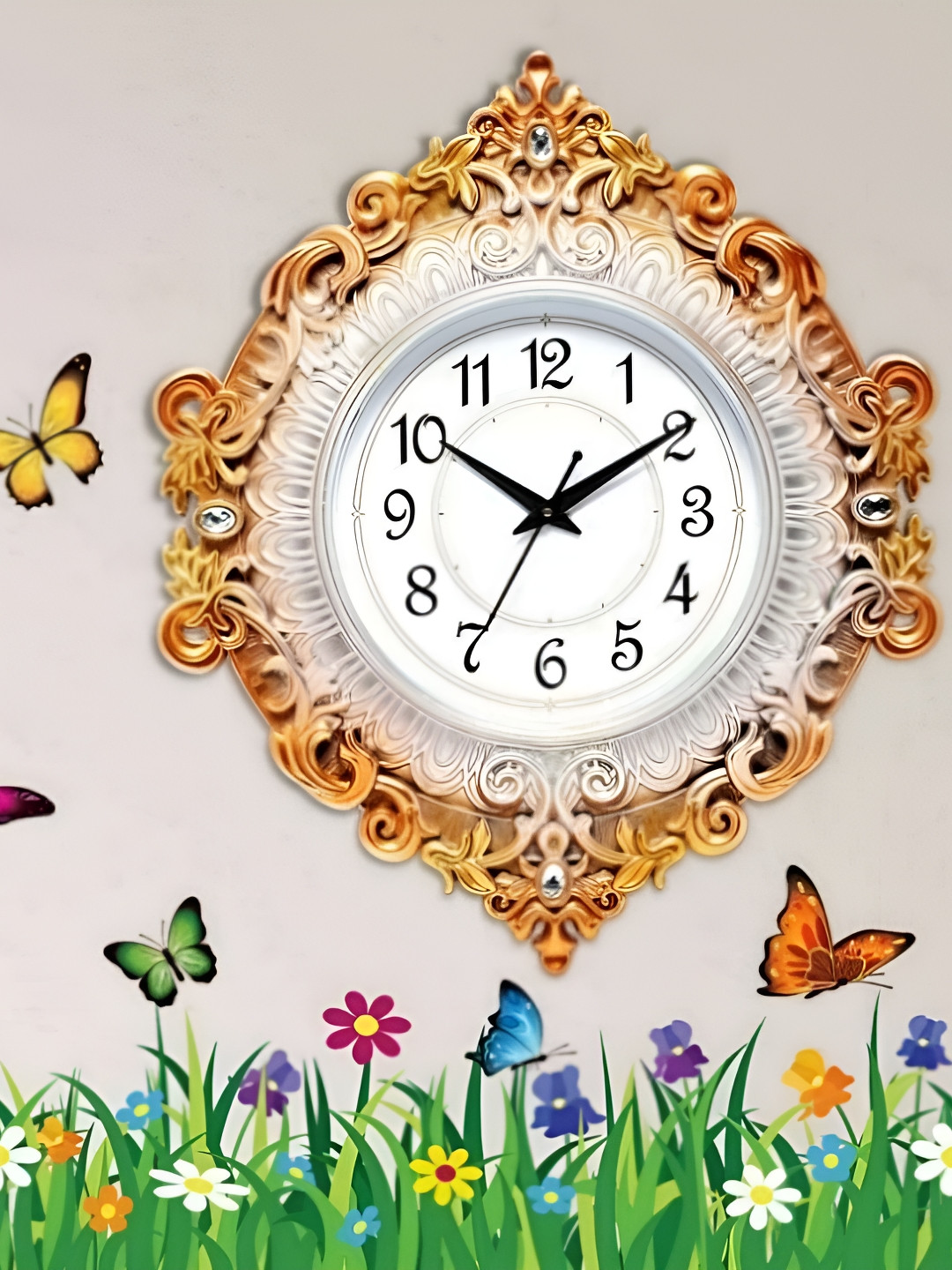 

Attractionz Silver-Toned & Brown Contemporary Round Shaped Wall Clock